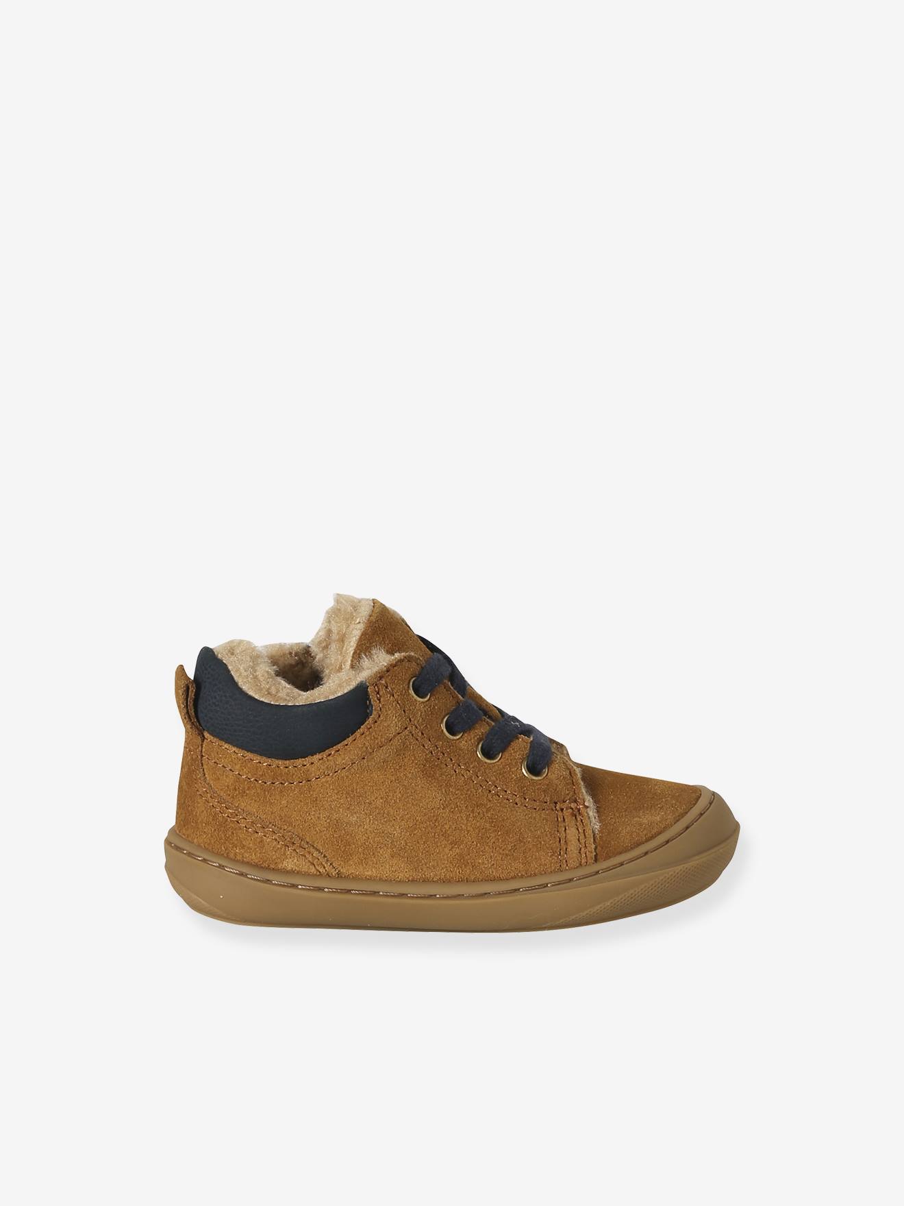 Thumbnail - Baby Lauflernschuhe mit Schnürung aus weichem Leder camel