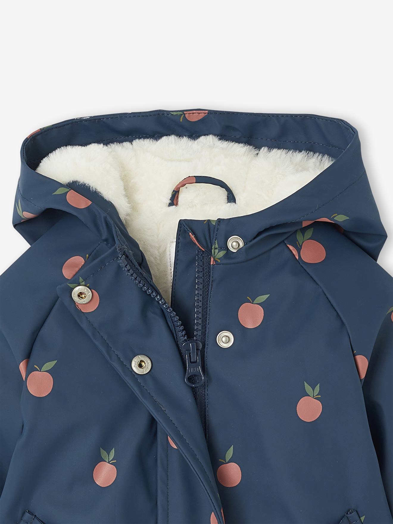 Thumbnail - Gefütterte Mädchen Baby Regenjacke mit Blumen und Recycling-Polyester