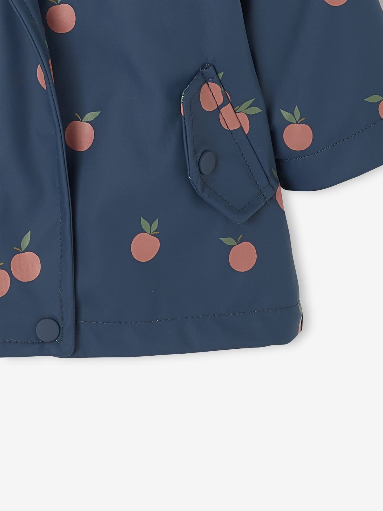 Thumbnail - Gefütterte Mädchen Baby Regenjacke mit Blumen und Recycling-Polyester