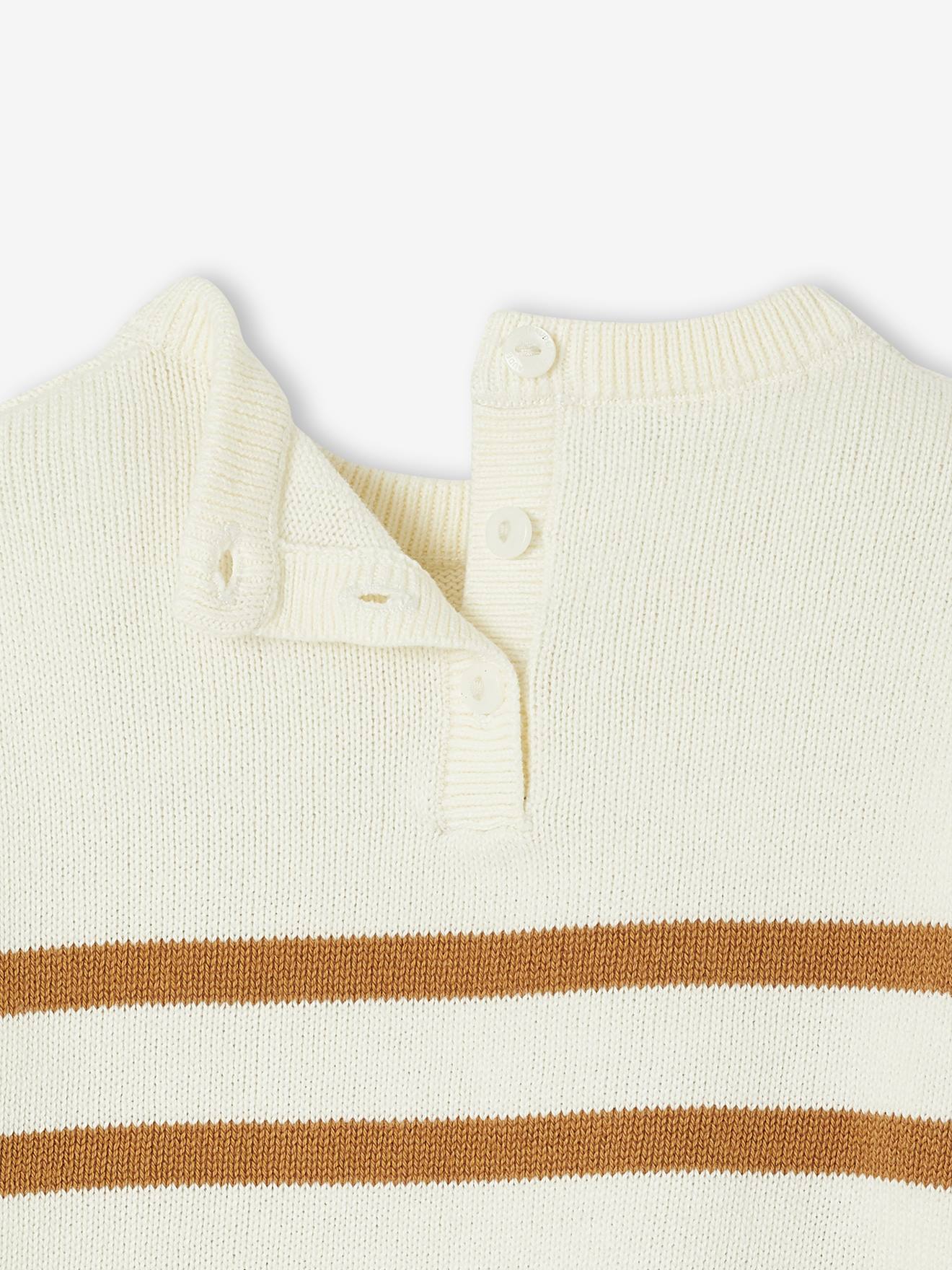 Thumbnail - Gestreifter Baby Strickpullover aus Bio-Baumwolle