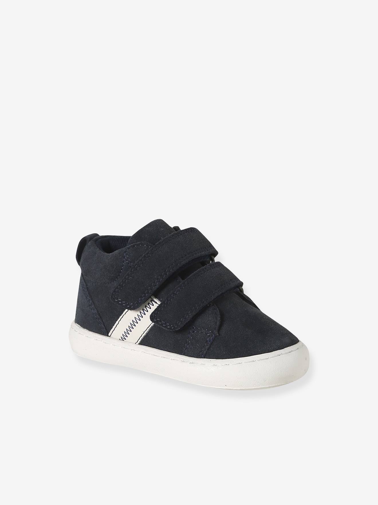 Baby Mid-Sneakers aus Leder mit Klett