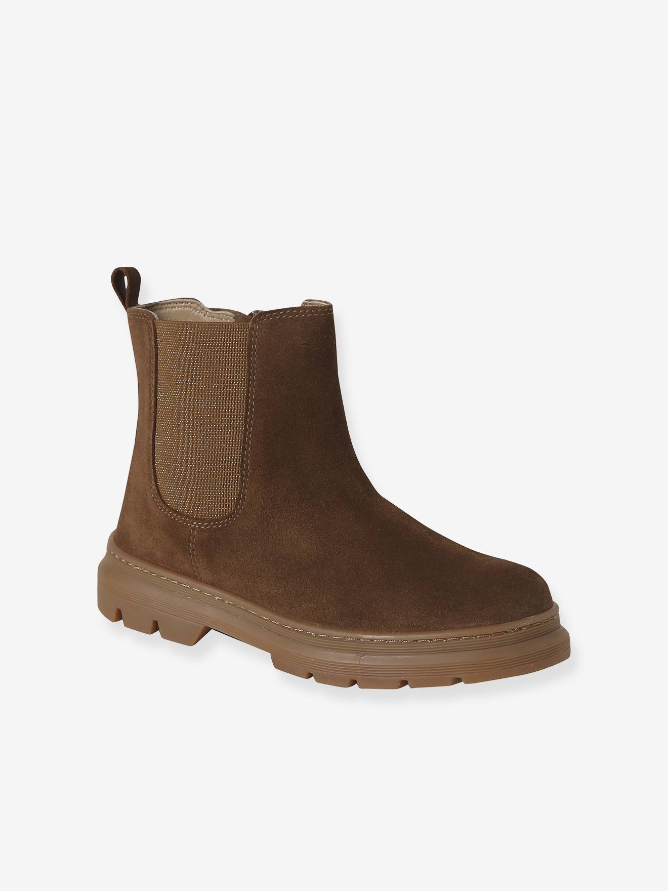 Kinder Lederboots mit Reißverschluss und Dehneinsatz