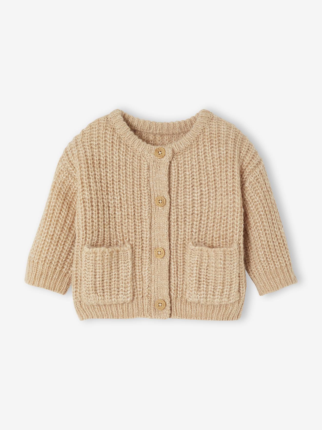 Baby Strickjacke mit aufgesetzten Taschen