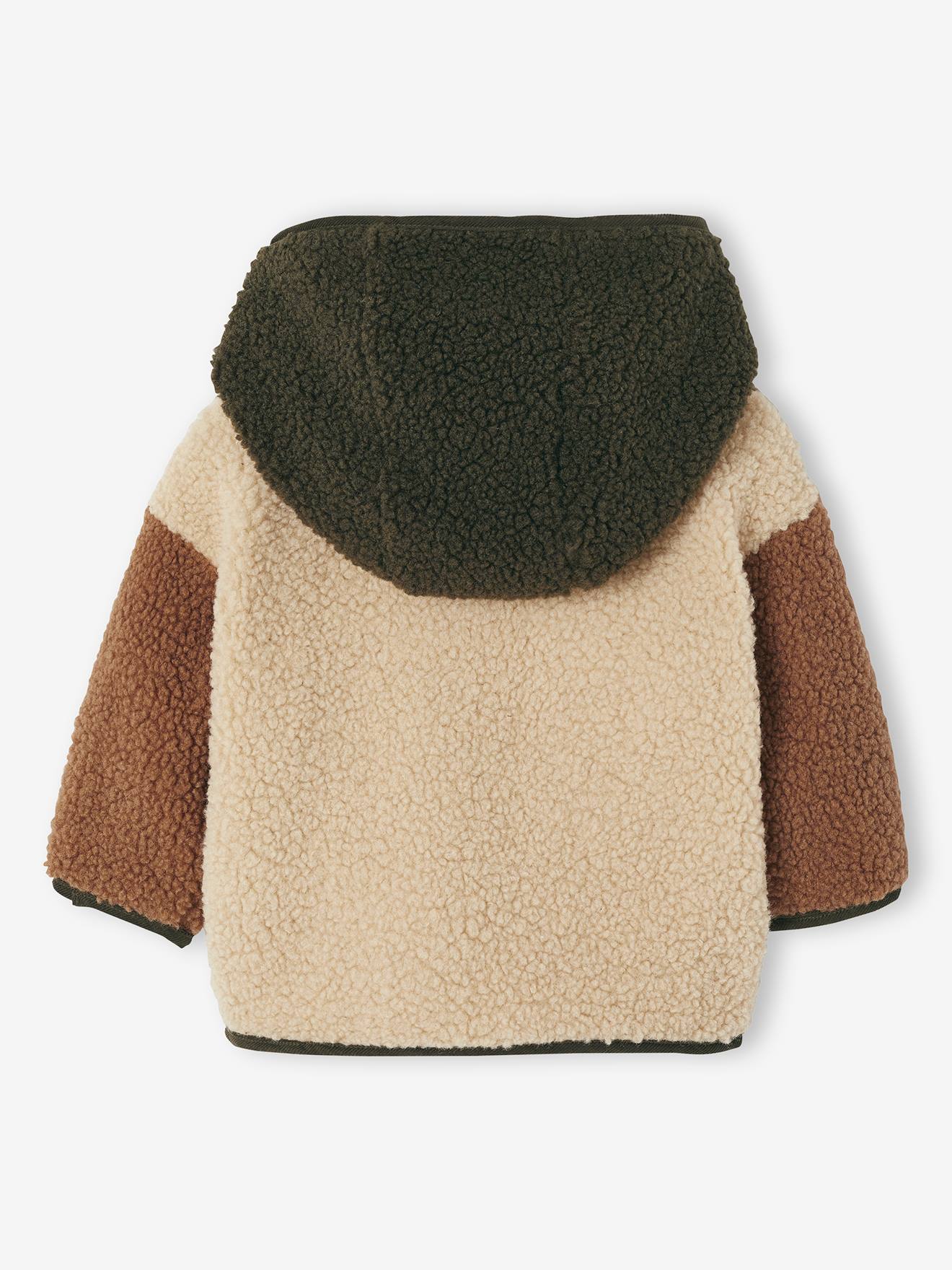 Thumbnail - Baby Mantel aus Teddyfleece mit Kapuze sandfarben