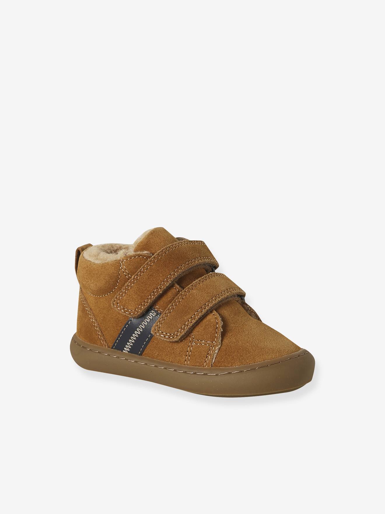 Baby Mid-Sneakers aus Leder mit Klett