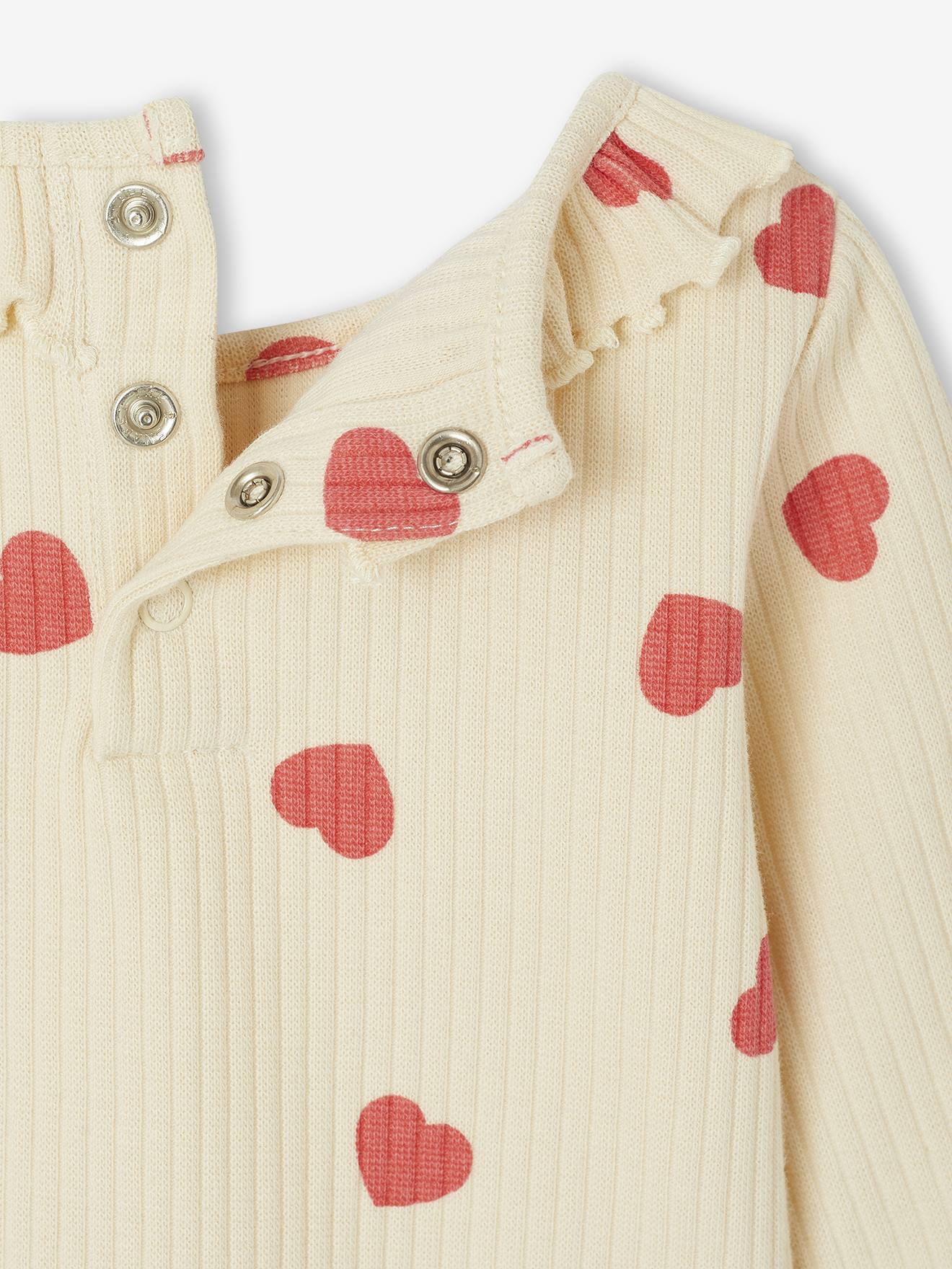 Thumbnail - Mädchen Baby Shirt mit Volantkragen und Herzen