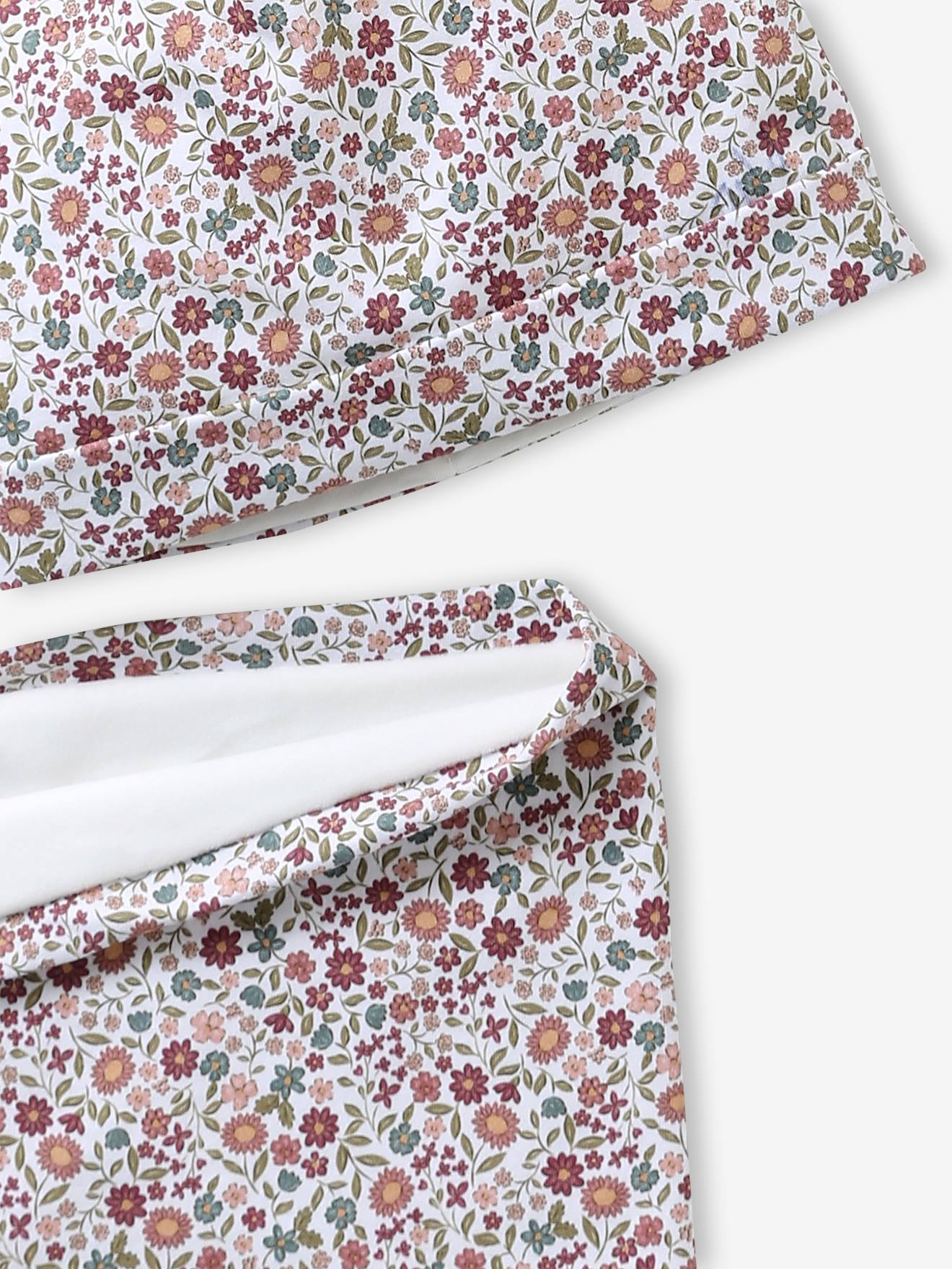 Thumbnail - Blumiges Set aus Mütze und Snood für Mädchen