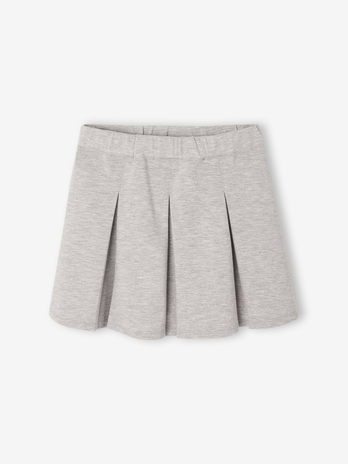 Mädchen Faltenrock mit Dehnbund grau Gr. 128 von vertbaudet