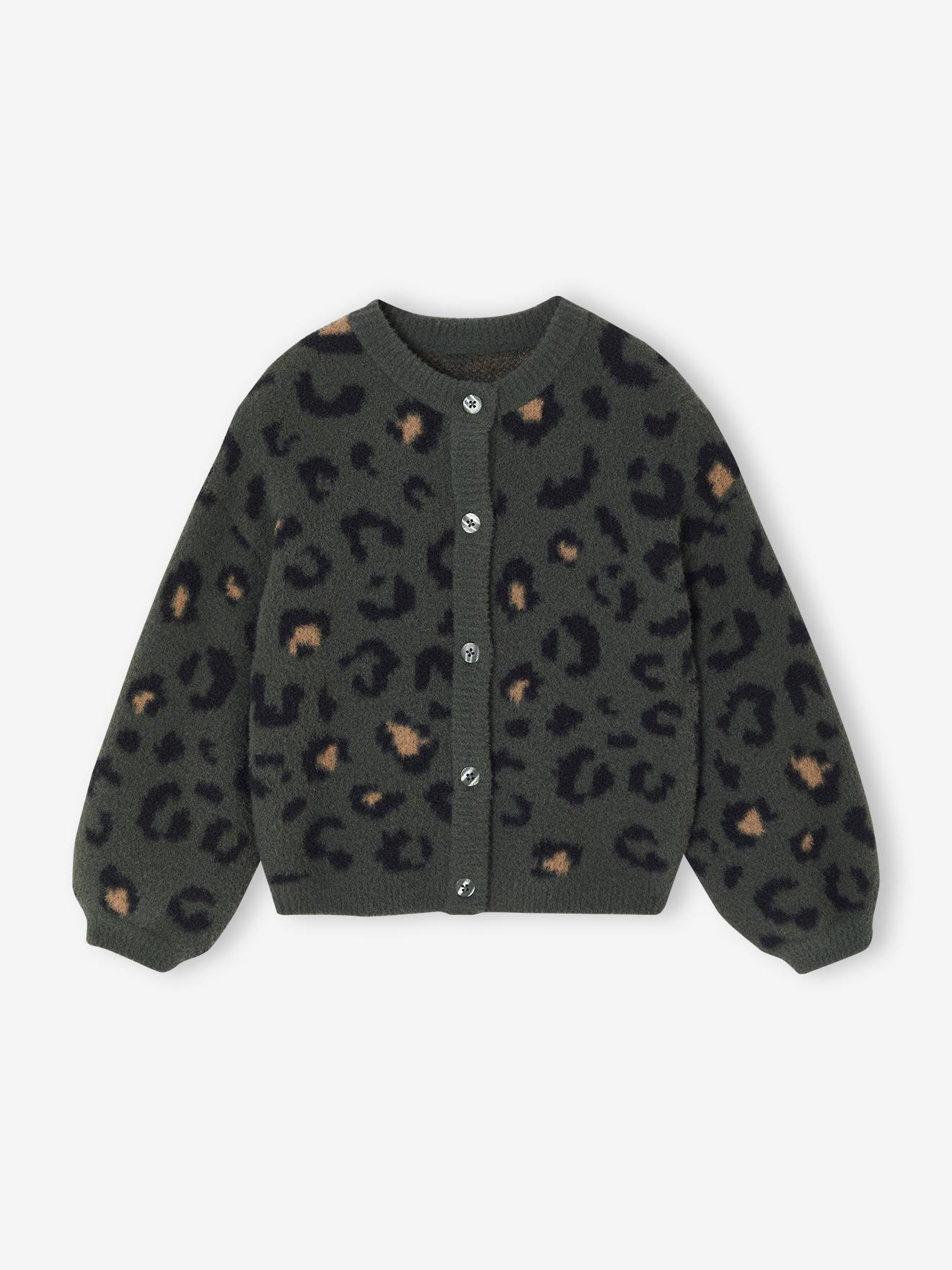 Thumbnail - Flauschige Mädchen Strickjacke mit Tiermotiven