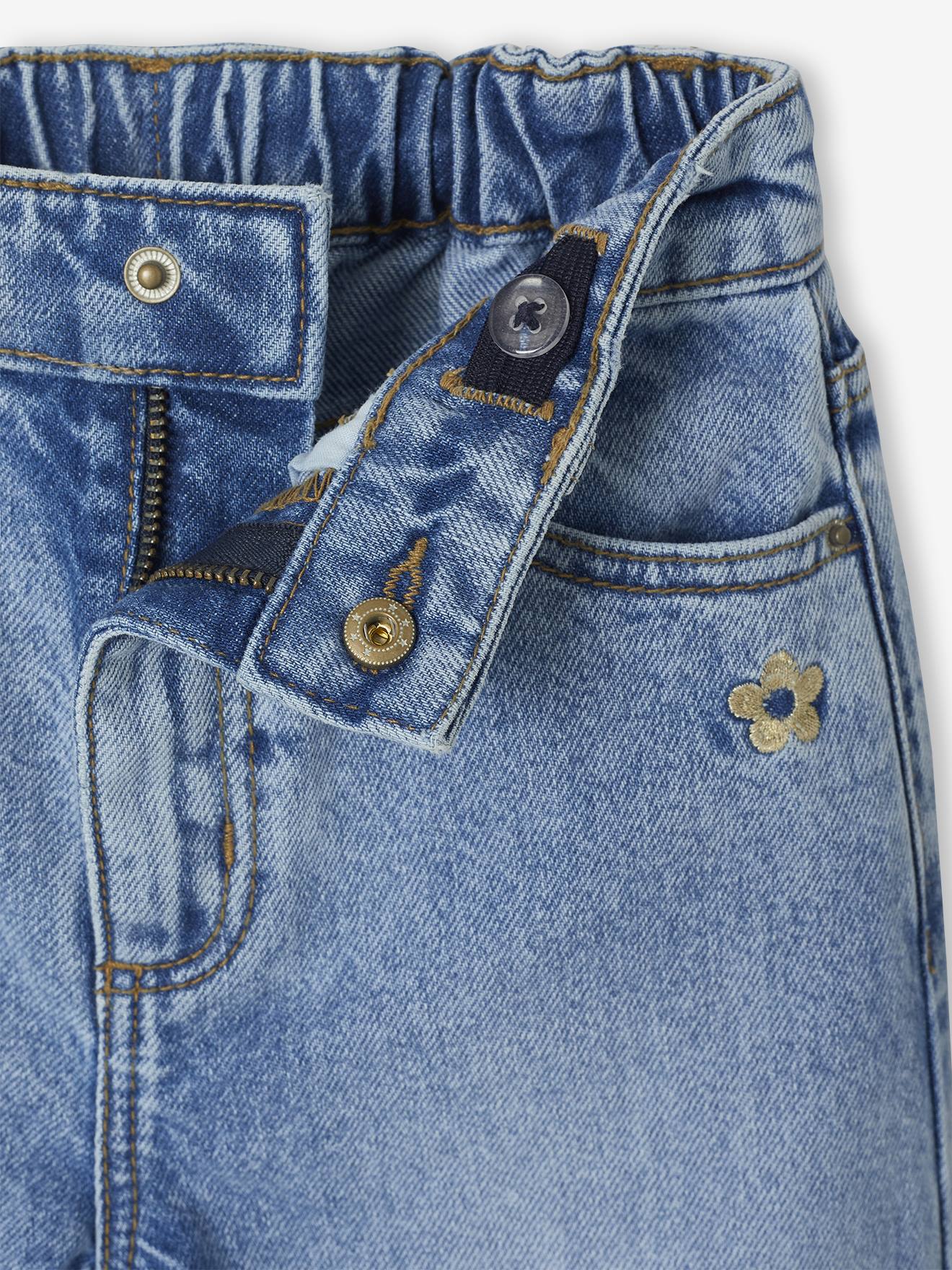 Thumbnail - Weite Mädchen Jeans mit Dehnbund