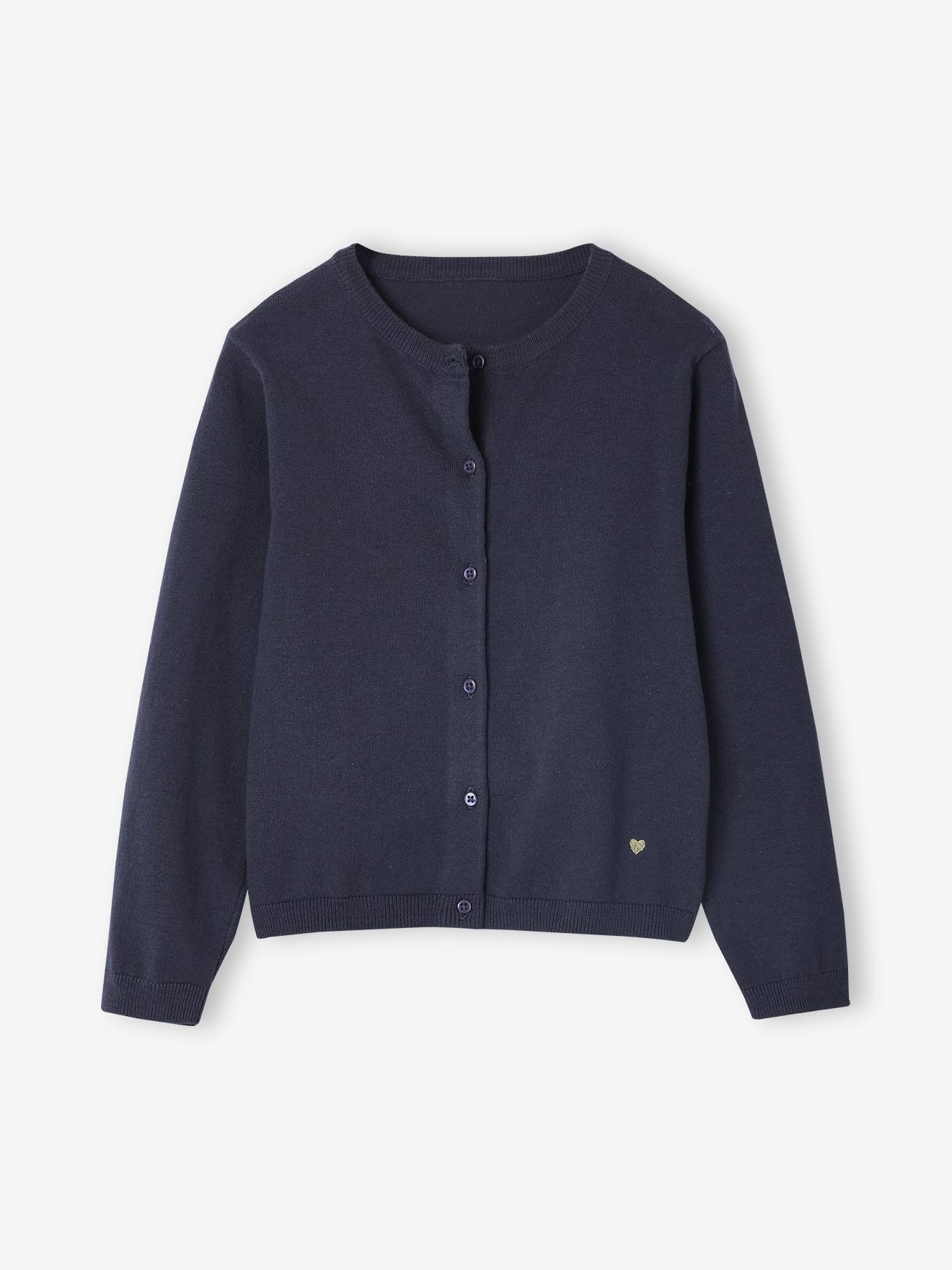 Mädchen Strickjacke mit Glitzerherz BASIC
