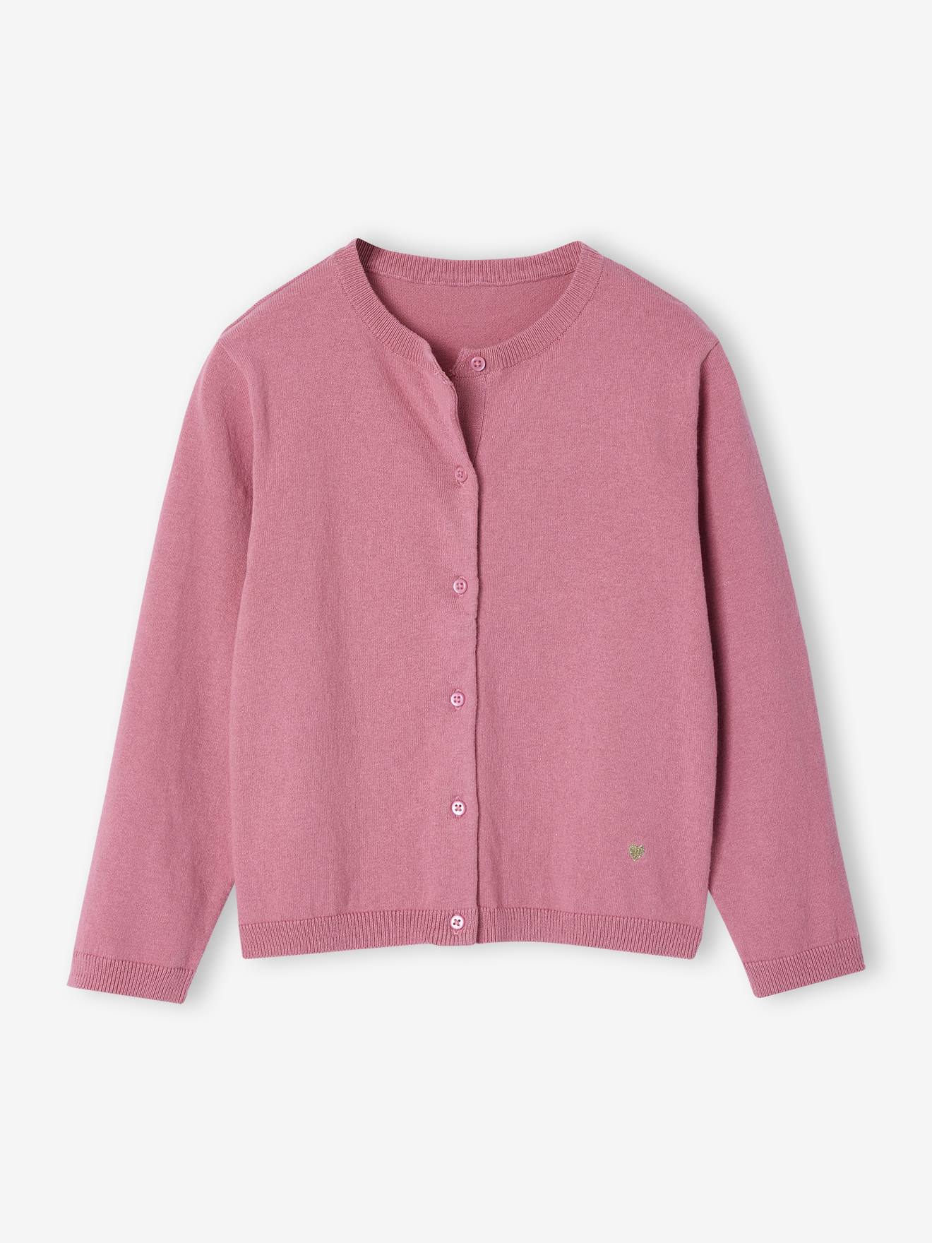 Mädchen Strickjacke mit Glitzerherz BASIC