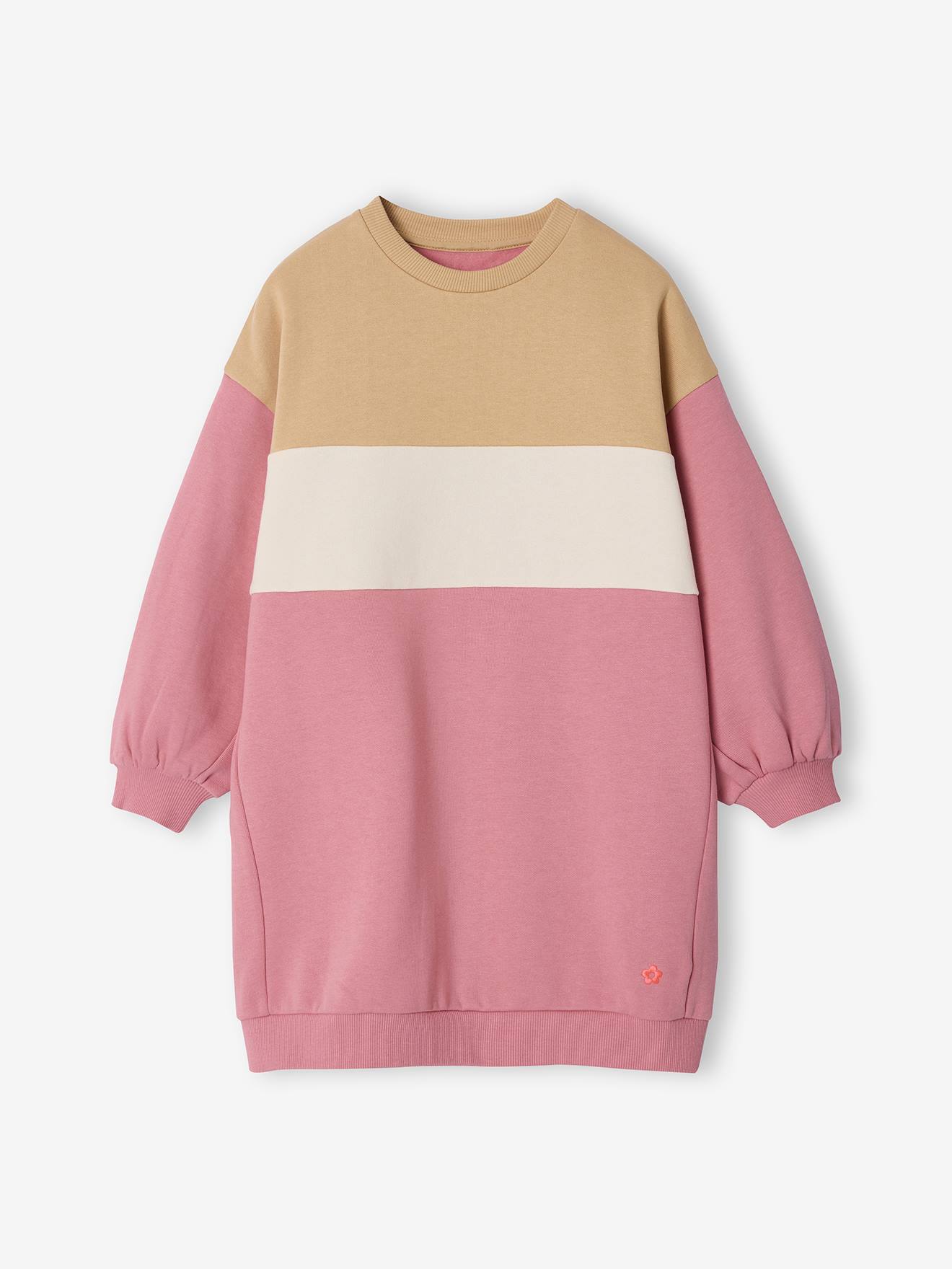 Thumbnail - Mädchen Sweatkleid im Colorblock-Style