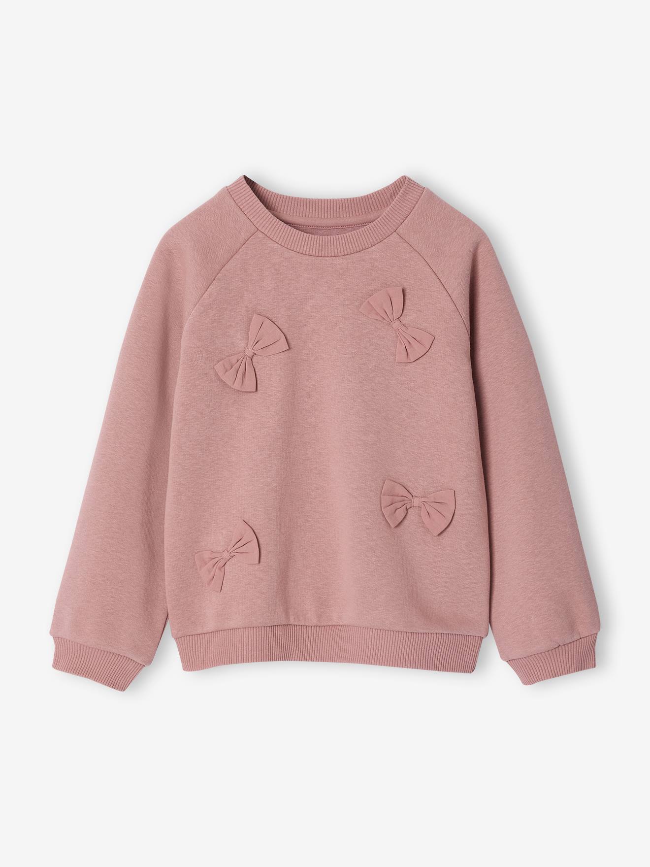 Thumbnail - Sweatshirt mit Schleifen-Applikationen für Mädchen blush
