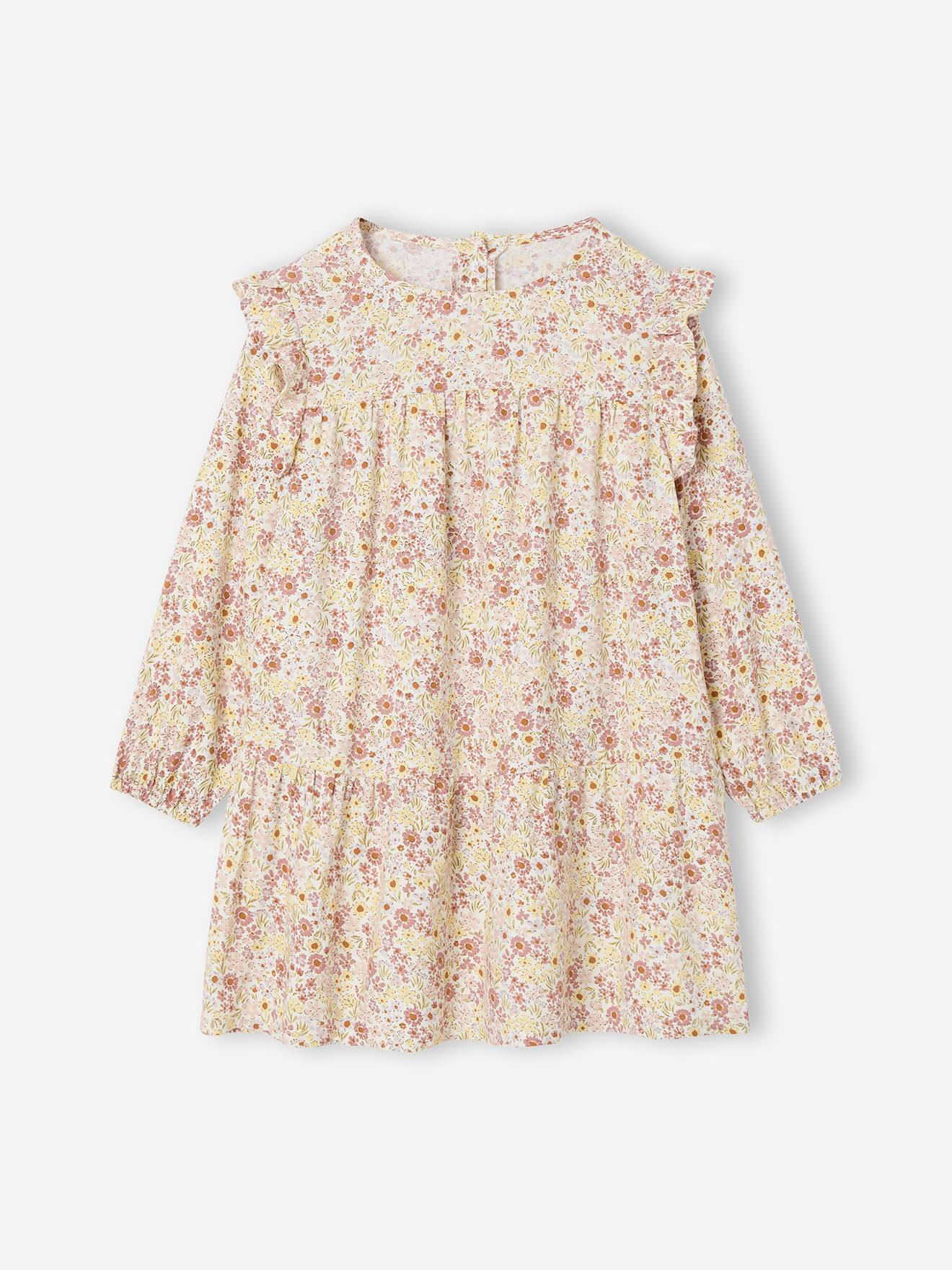 Mädchen Boho-Kleid mit Rüschen vanille