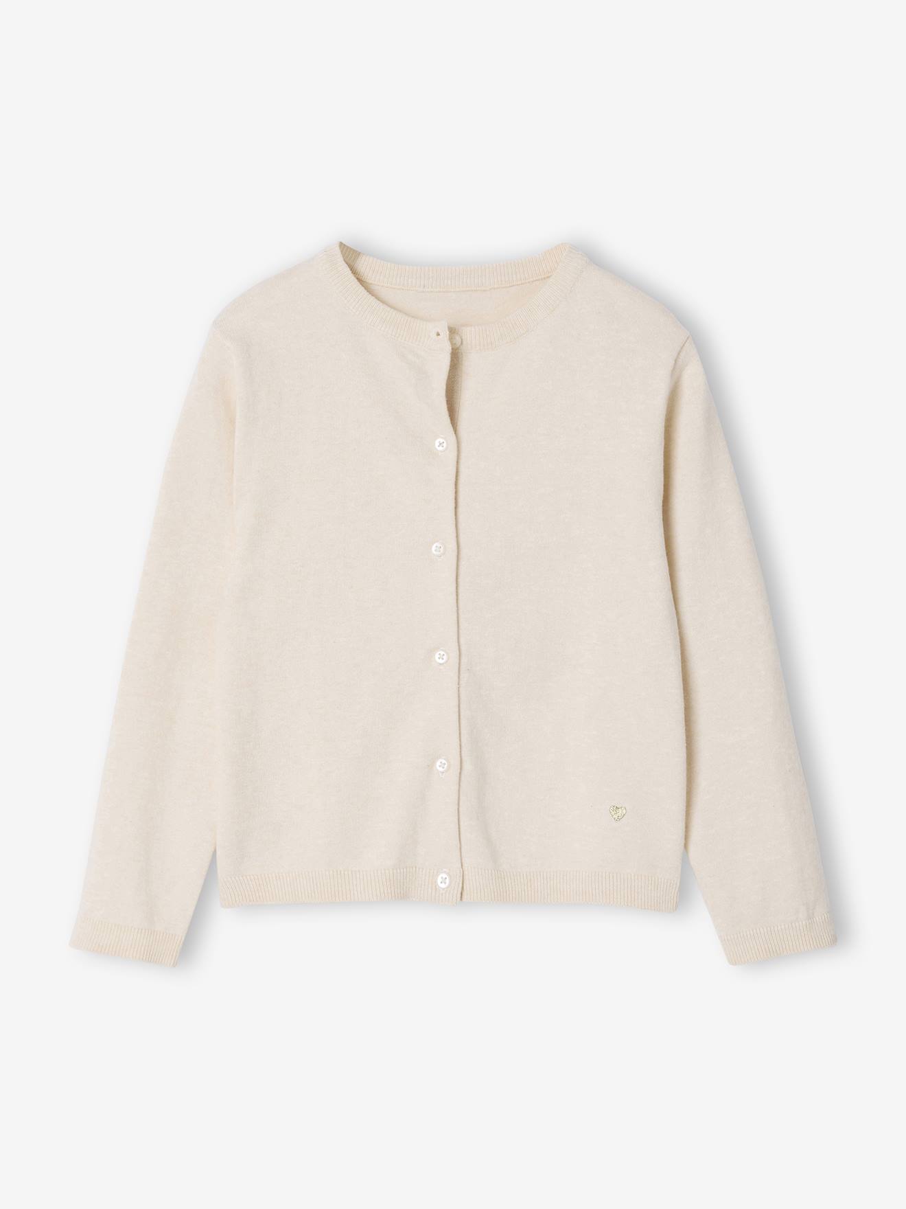 Mädchen Strickjacke mit Glitzerherz BASIC
