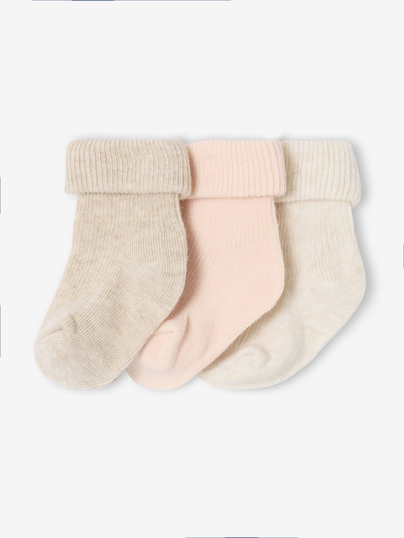 3er-Pack Baby Socken uni mit Umschlag