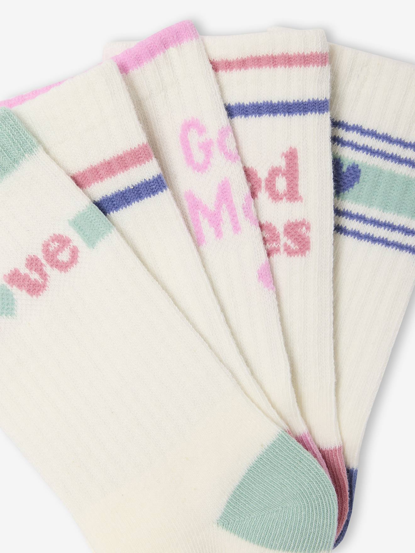 Thumbnail - 5er-Pack Sport-Socken mit Schriftzug & Herzmotiven