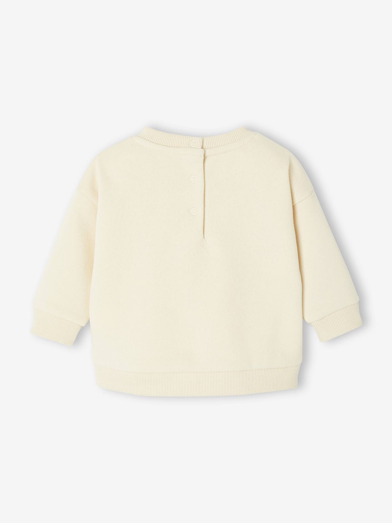 Thumbnail - Baby Sweatshirt BASIC mit Message-Print & Recycling-Polyester vanille