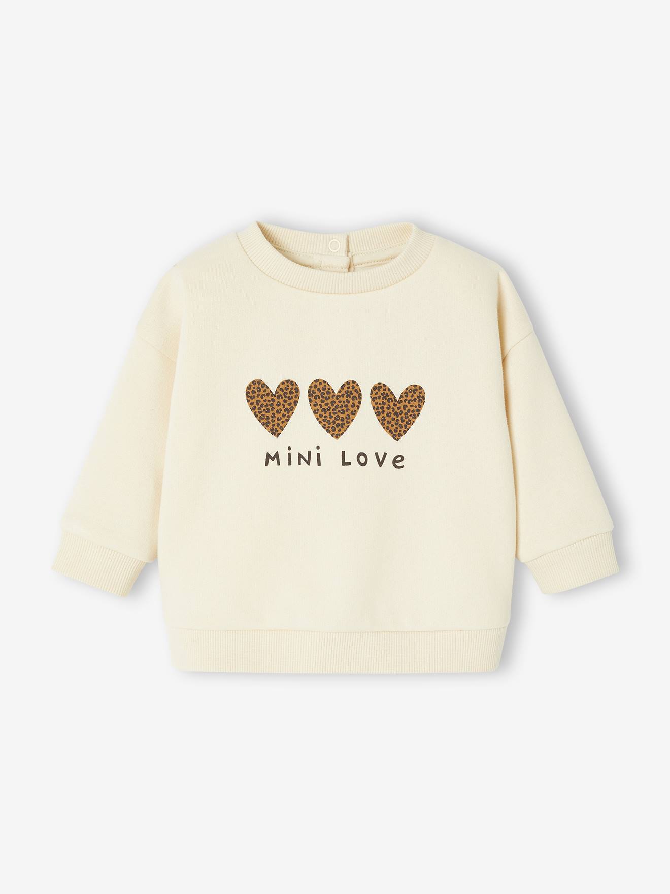 Thumbnail - Baby Sweatshirt BASIC mit Message-Print & Recycling-Polyester vanille