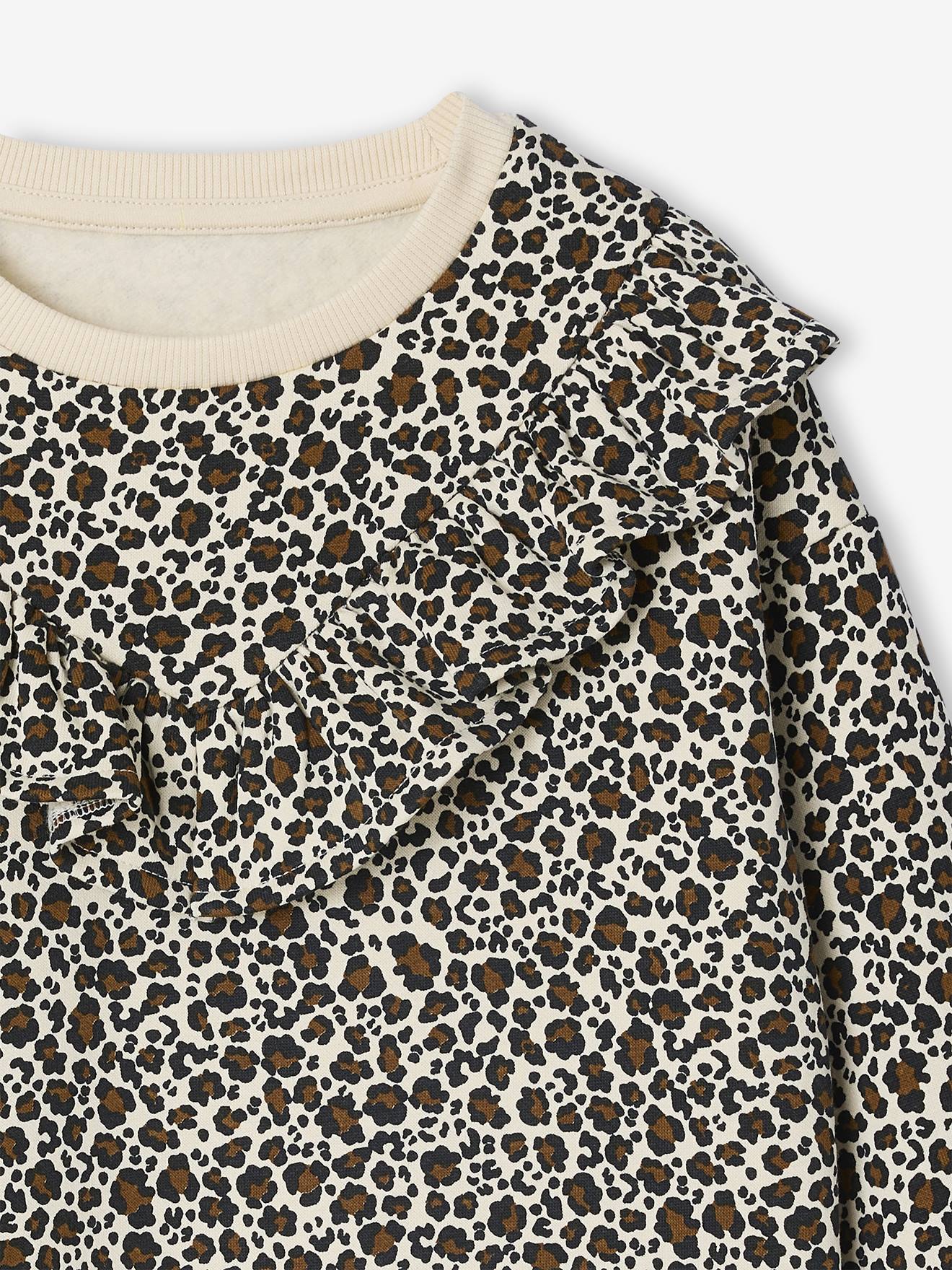 Thumbnail - Mädchen Kleid aus weicher Sweatware mit Recycling-Polyester vanille