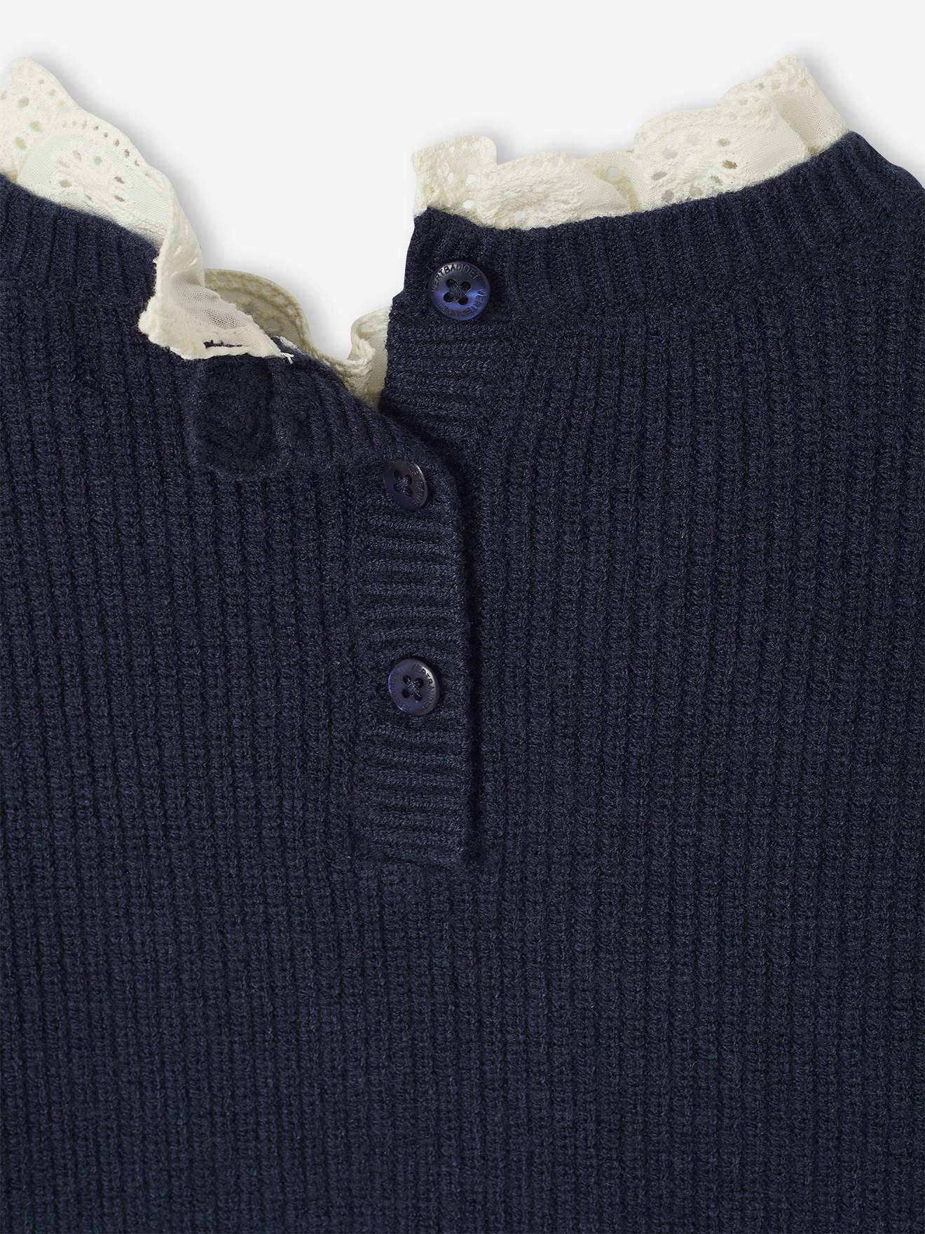 Thumbnail - Mädchen Pullover mit Volantkragen Geschwister-Capsule