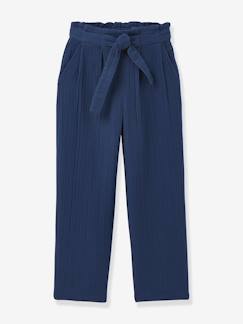 Weite Mädchen Hose mit Bindegürtel CYRILLUS, Bio-Baumwolle  [numero-image]