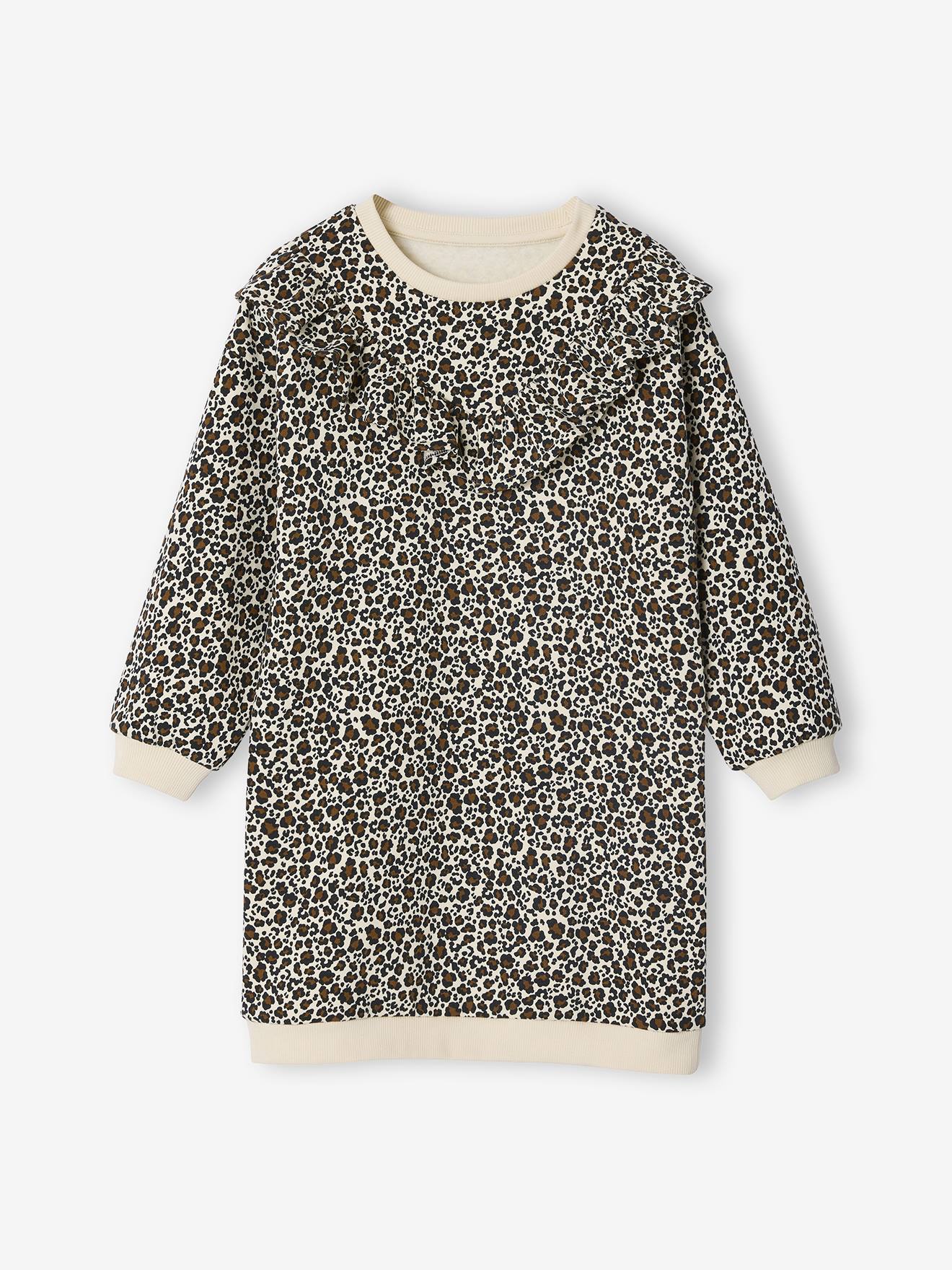 Mädchen Kleid aus weicher Sweatware mit Recycling-Polyester vanille