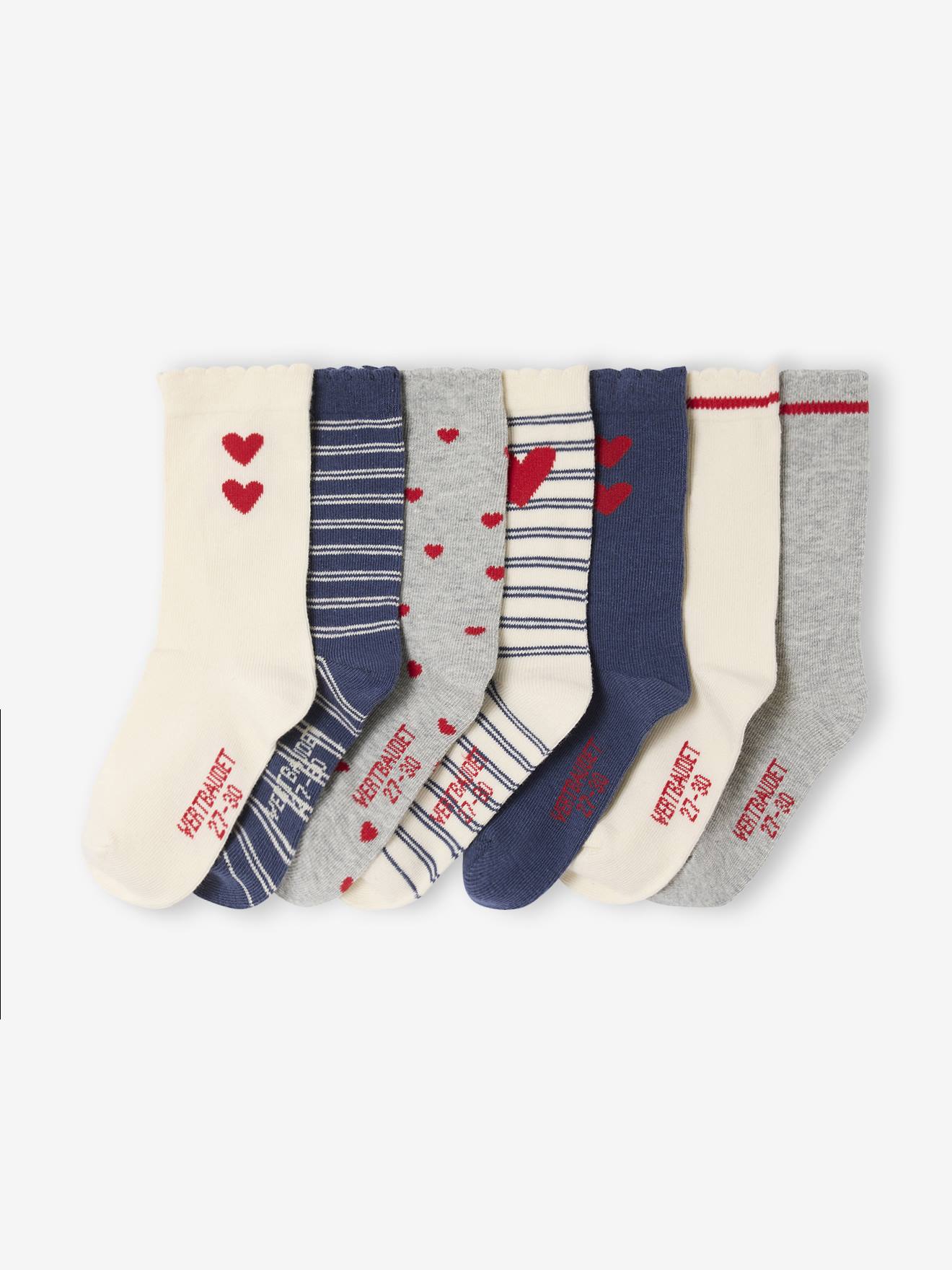 7er-Pack Socken mit Herzmotiven