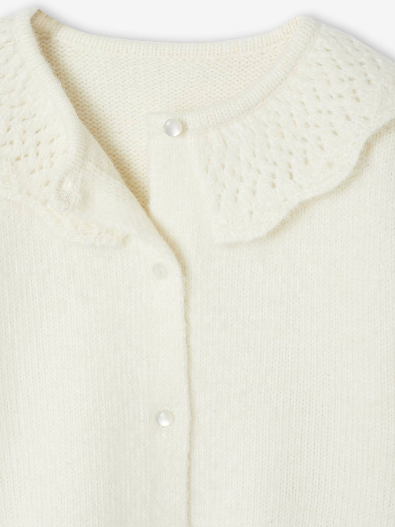 Thumbnail - Mädchen Strickjacke mit Kragen aus Musterstrick