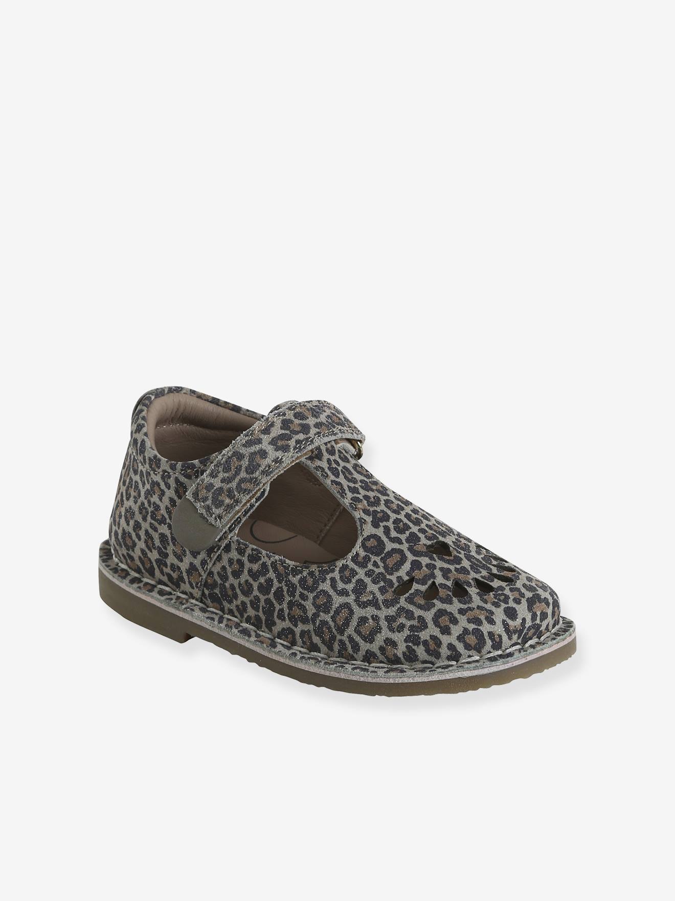 Mädchen Ballerinas, Anziehtrick beige/leo Gr. 25 von vertbaudet