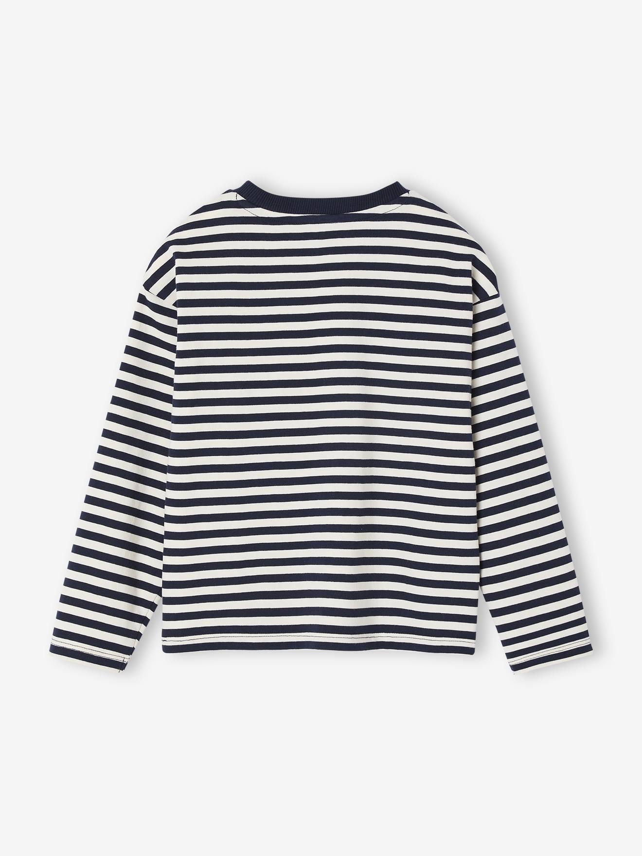 Thumbnail - Mädchen Ringelshirt mit Schleife und Recycling-Baumwolle