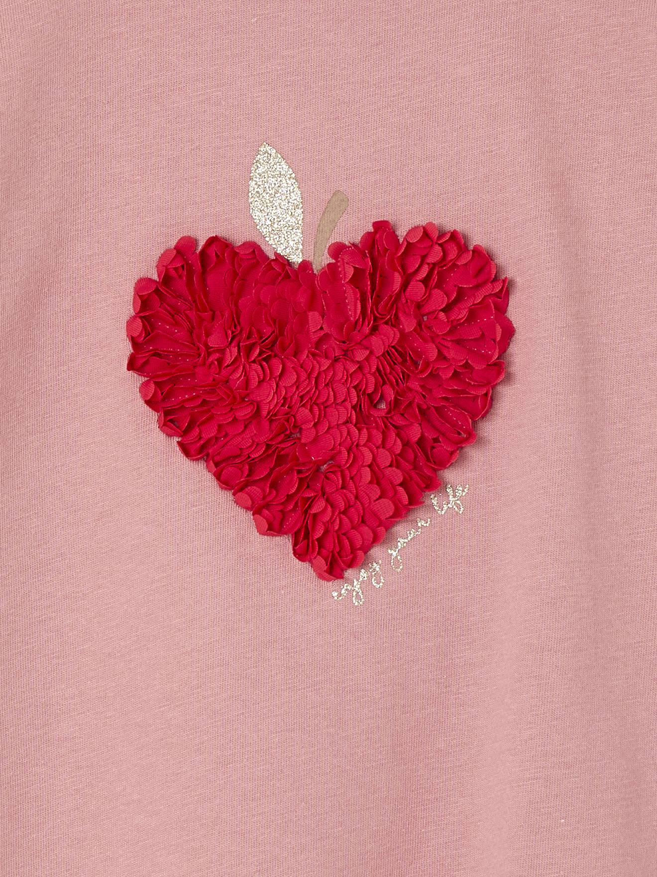 Thumbnail - Mädchen T-Shirt mit Relief-Herz blush