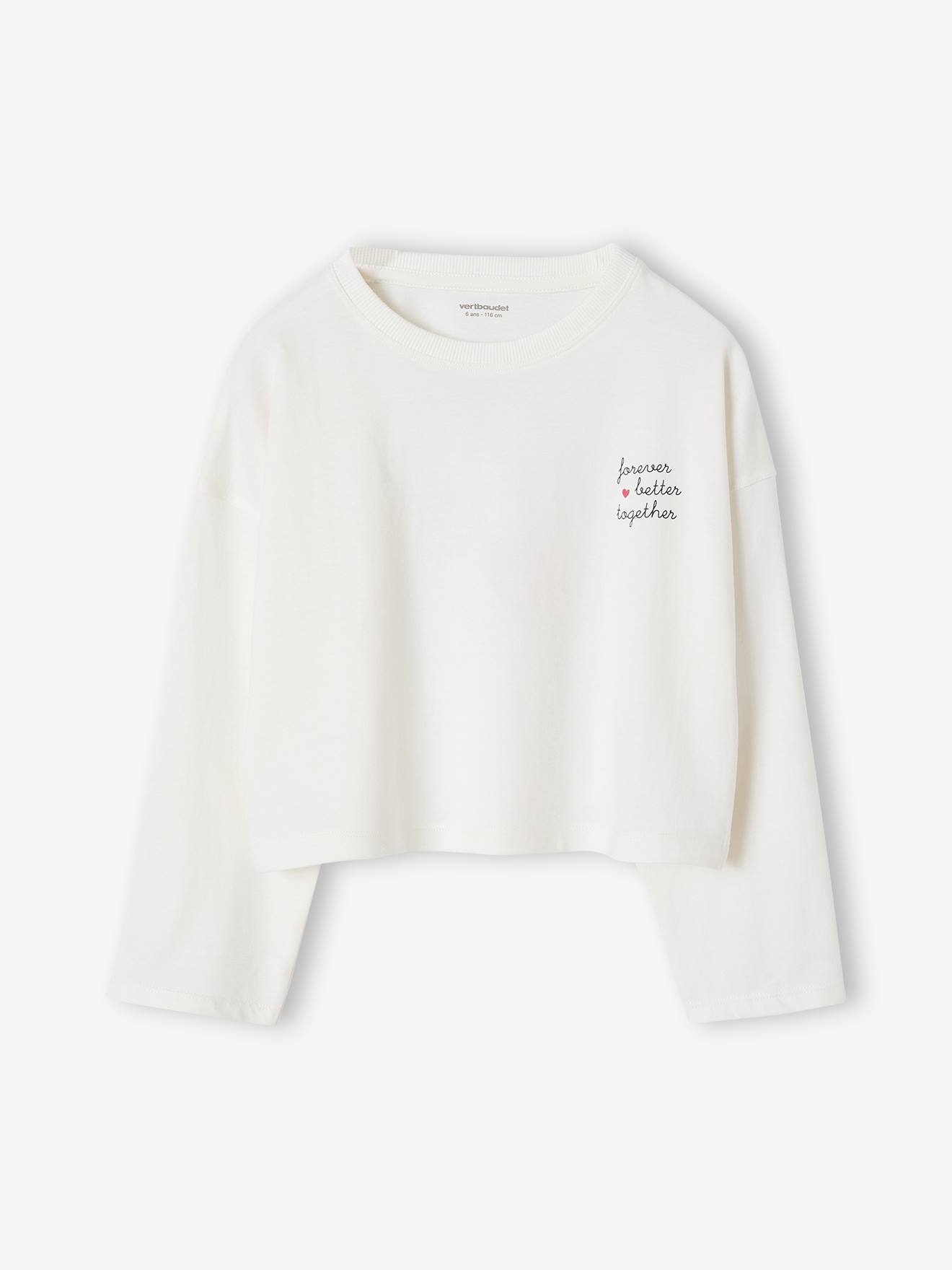 Mädchen Cropped-Shirt mit langen Ärmeln und Recycling-Baumwolle