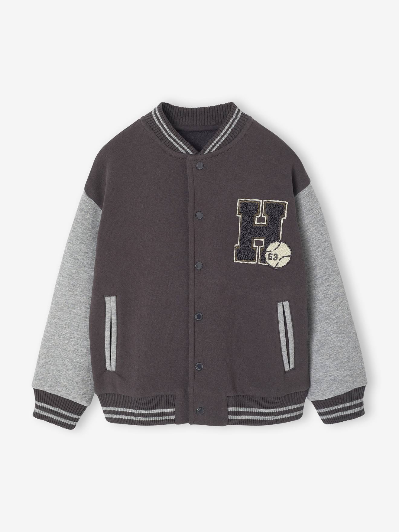 College-Sweatjacke mit Aufnäher Jungen
