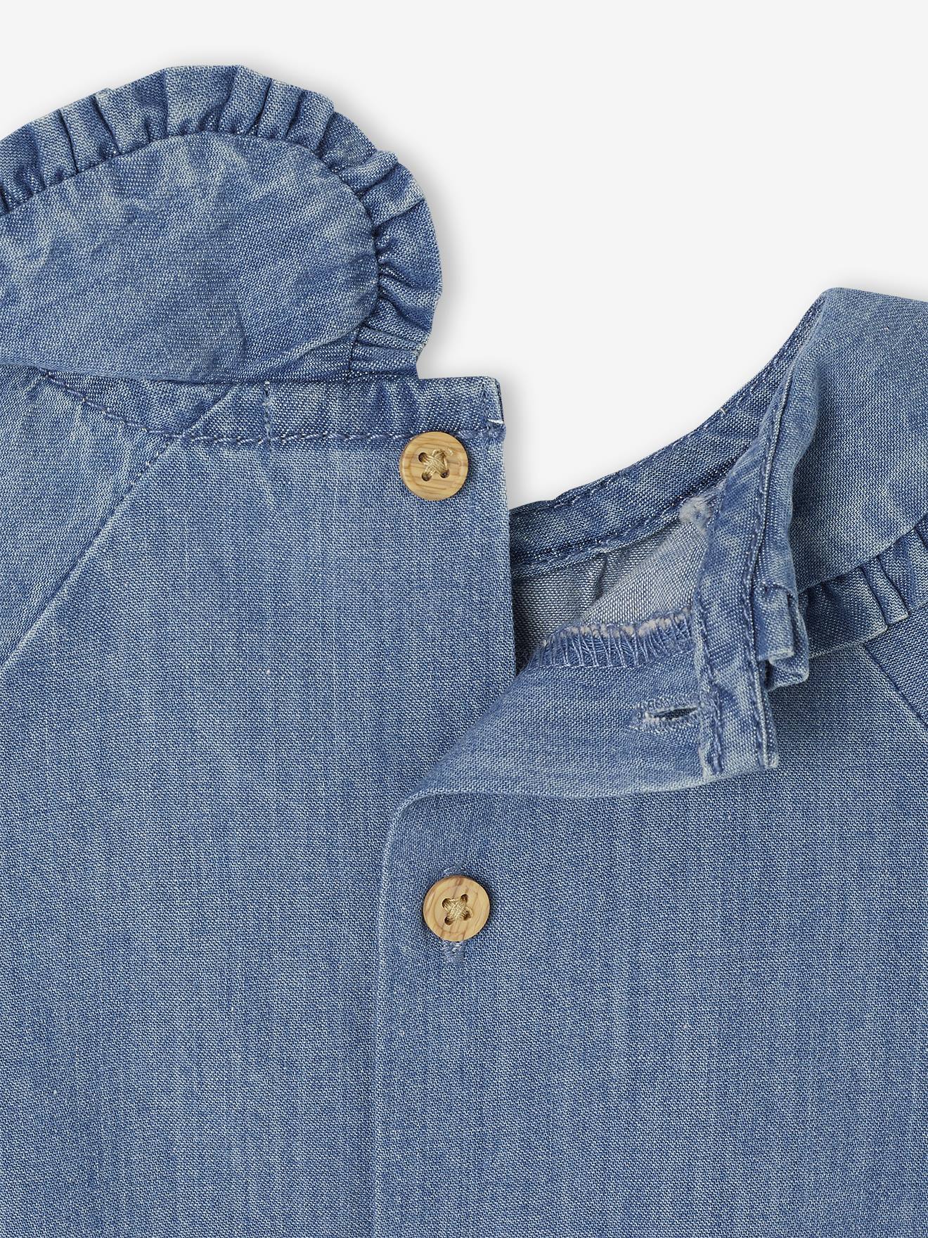 Thumbnail - Baby Jeansbluse mit gerüschtem Kragen