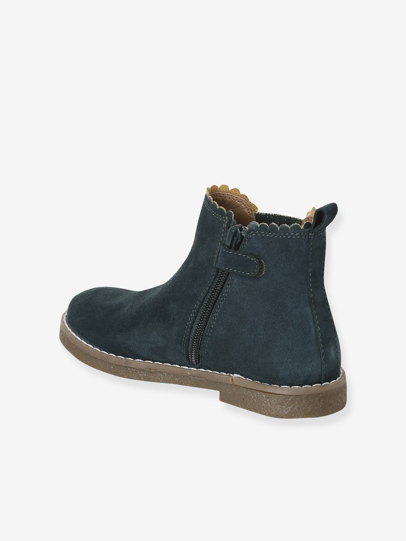 Thumbnail - Mädchen Leder-Boots mit Zierborte