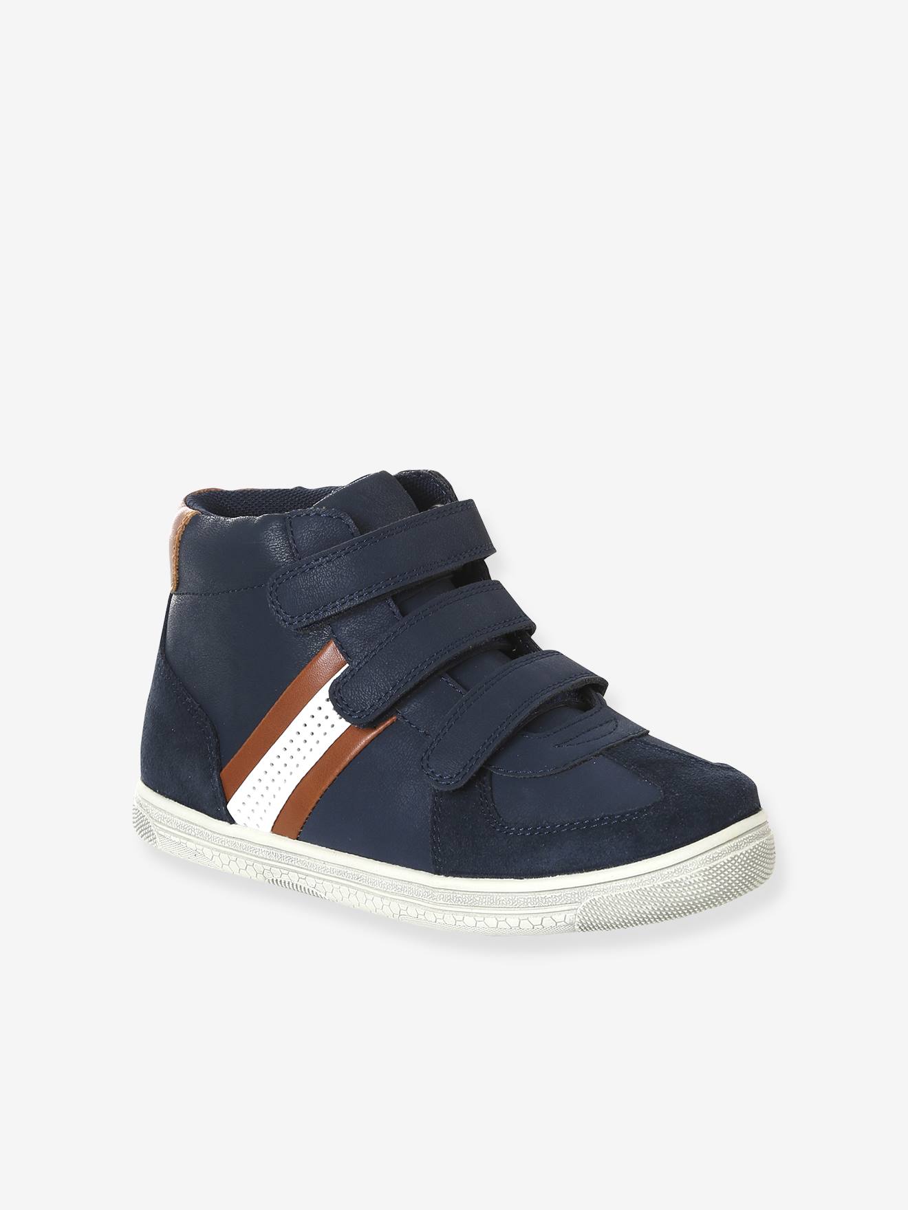Jungen Klett-Sneakers mit Kontraststreifen, Anziehtrick blau Gr. 30 von vertbaudet