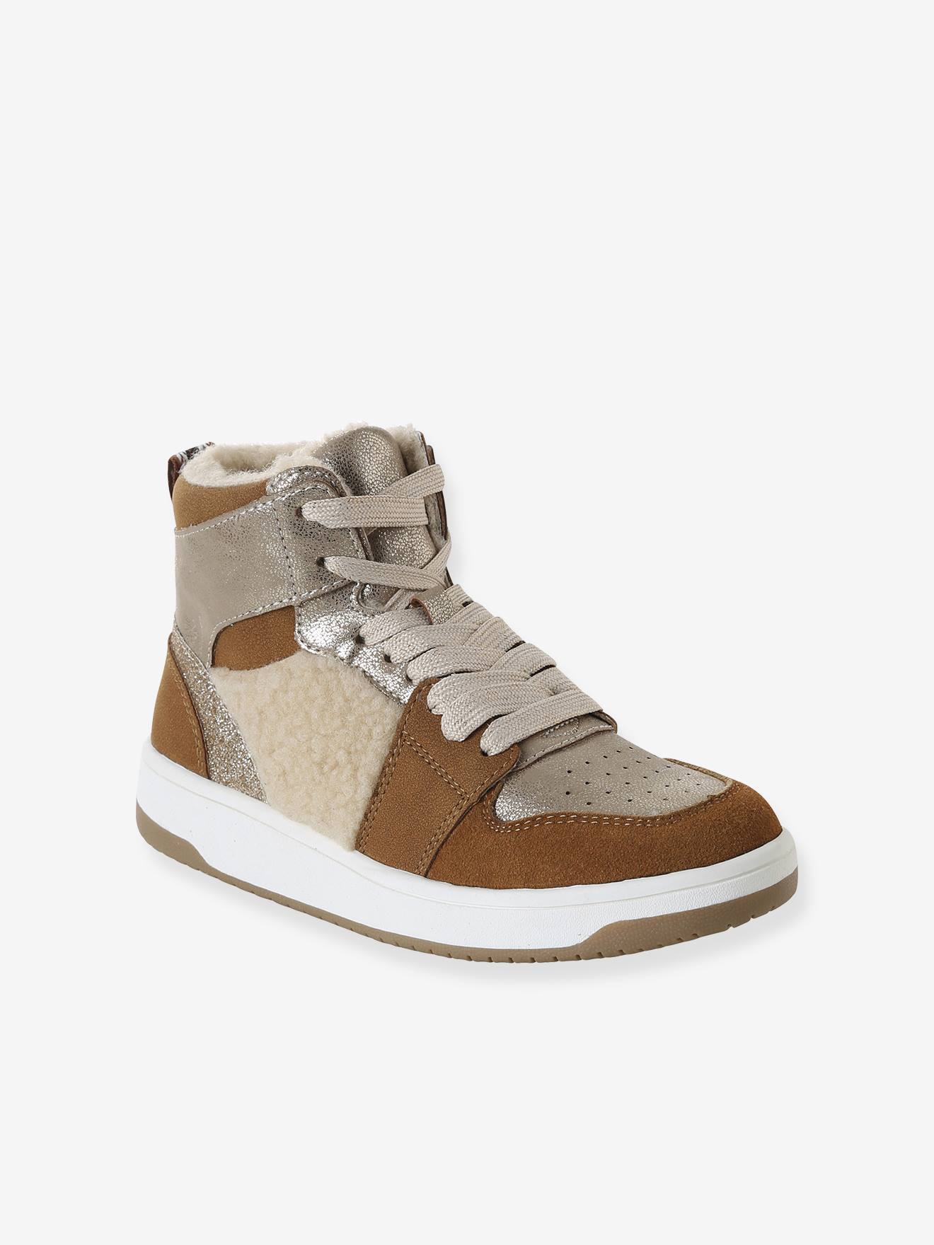 Gefütterte hohe Sneakers mit Schnürsenkeln für Mädchen