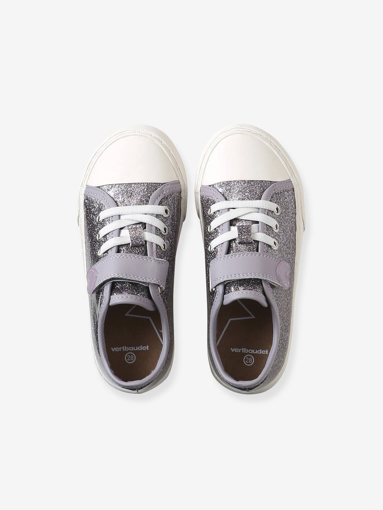 Thumbnail - Mädchen Sneakers mit Glitzereffekt und Klettverschluss lila