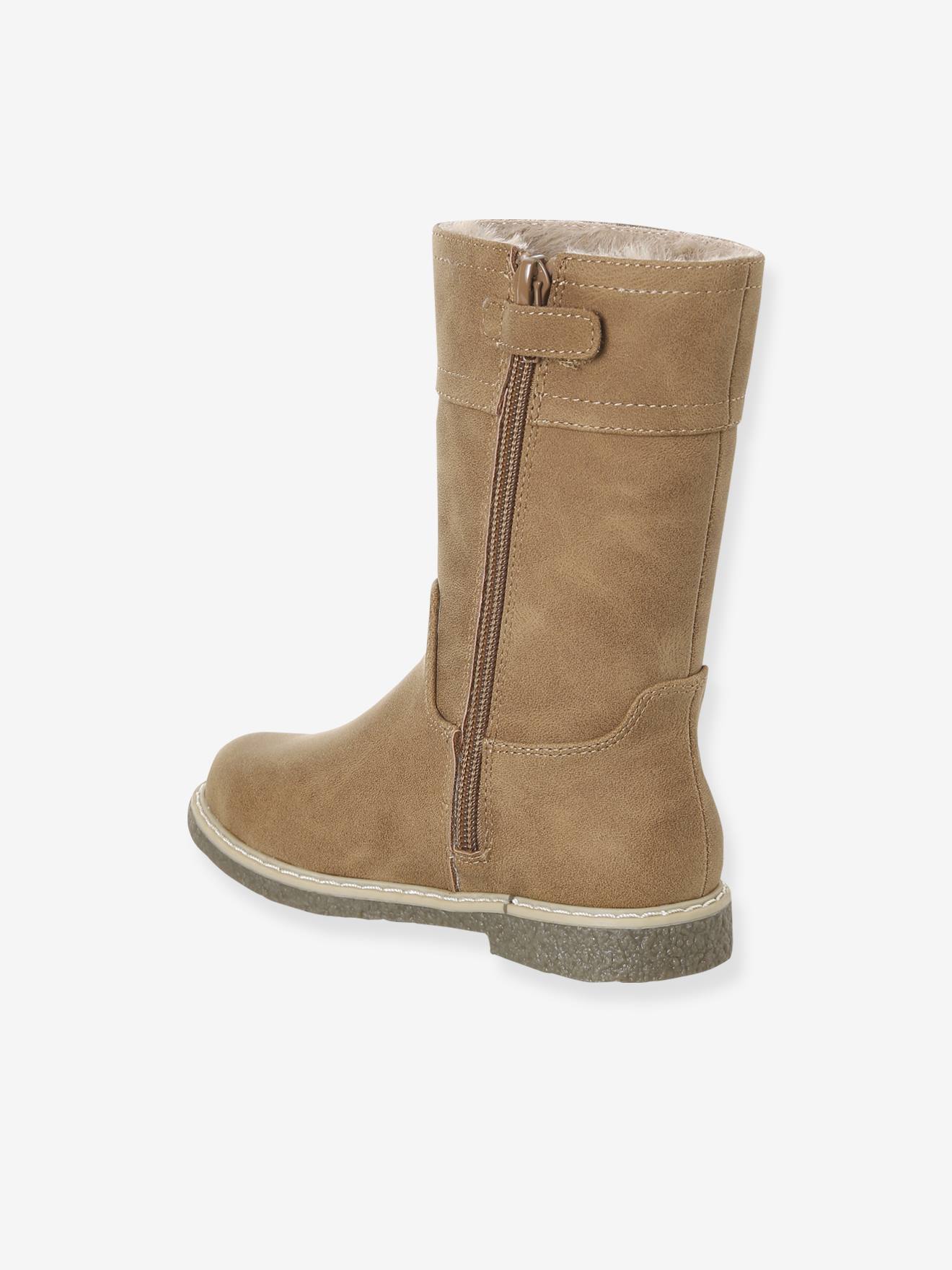 Thumbnail - Gefütterte Stiefel mit Reißverschluss für Mädchen camel