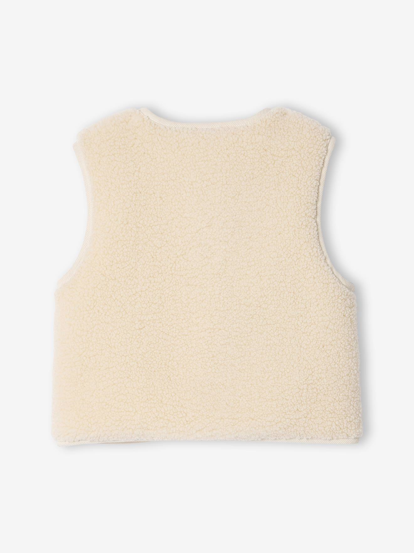 Thumbnail - Mädchen Weste aus Teddyfleece vanille