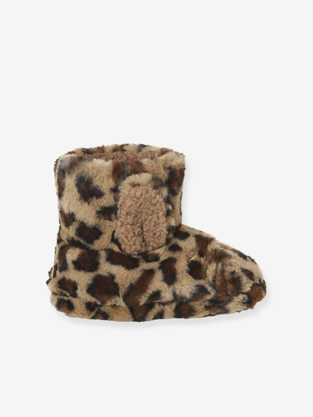 Thumbnail - Gefütterte Hausschuhe mit Leopardenmuster für Kinder