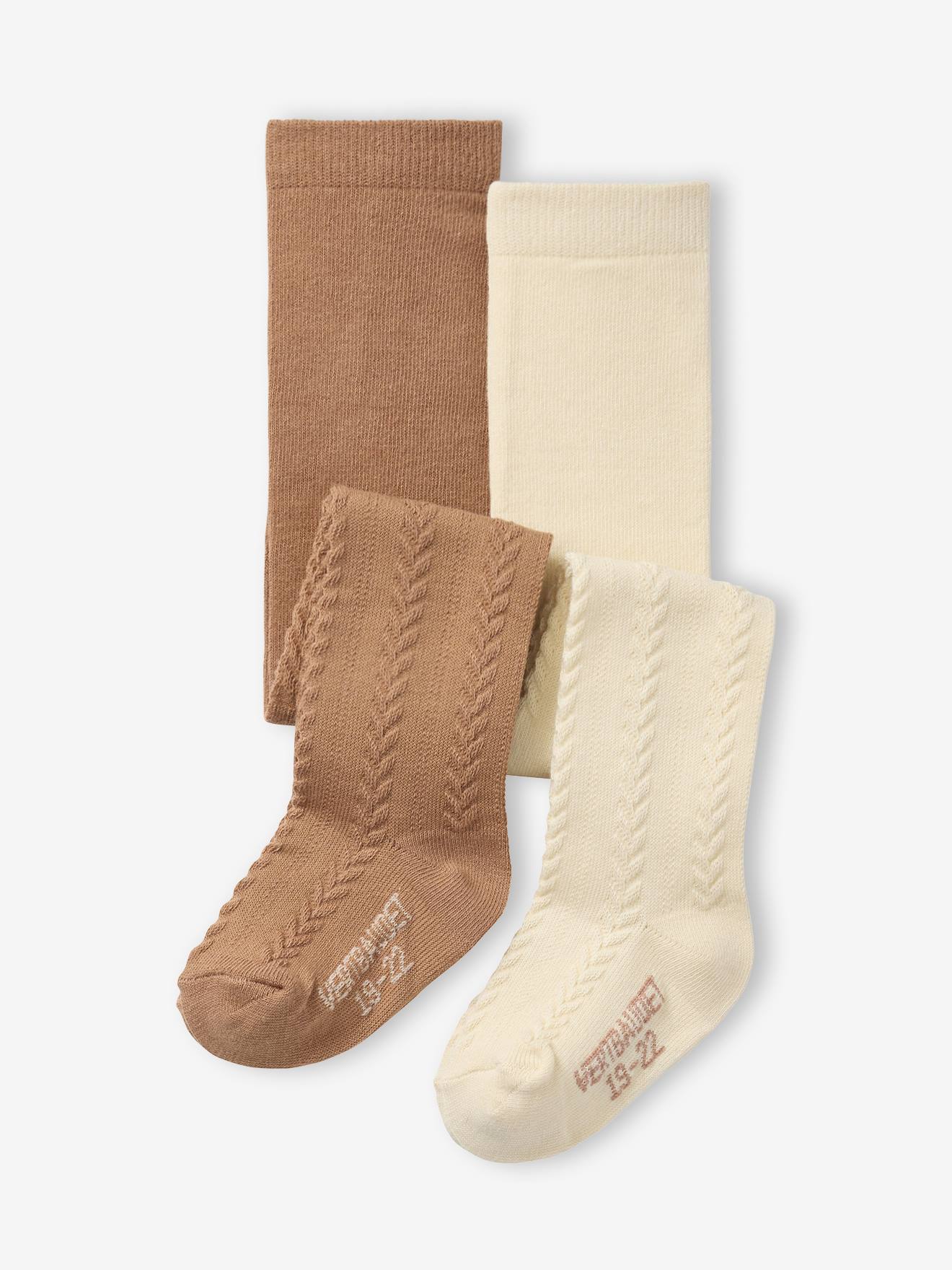 2er-Pack Mädchen Baby Strumpfhosen Ajourstrick