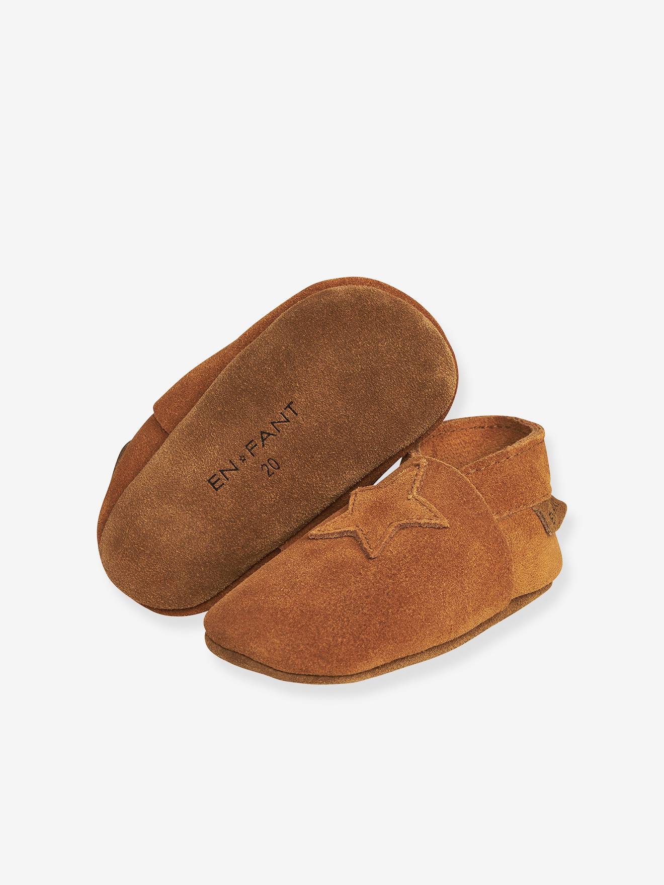 Thumbnail - Baby Krabbelschuhe aus Veloursleder En Fant zimt