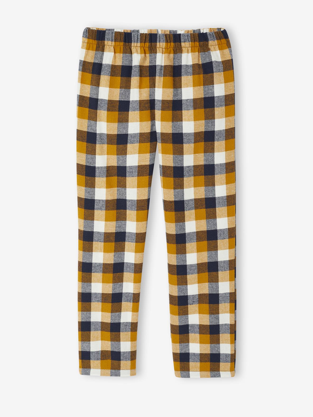 Thumbnail - Jungen Schlafanzug mit Bärenprint und Flanellhose ocker