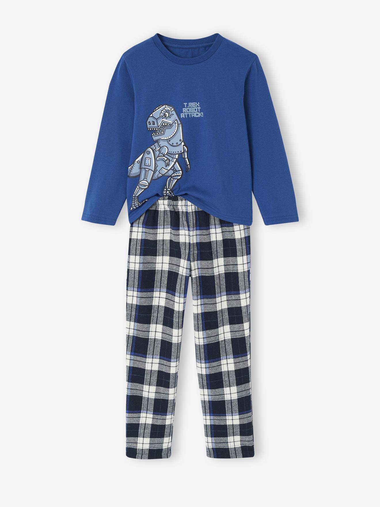 Jungen Schlafanzug mit Dinoprint und Flanellhose