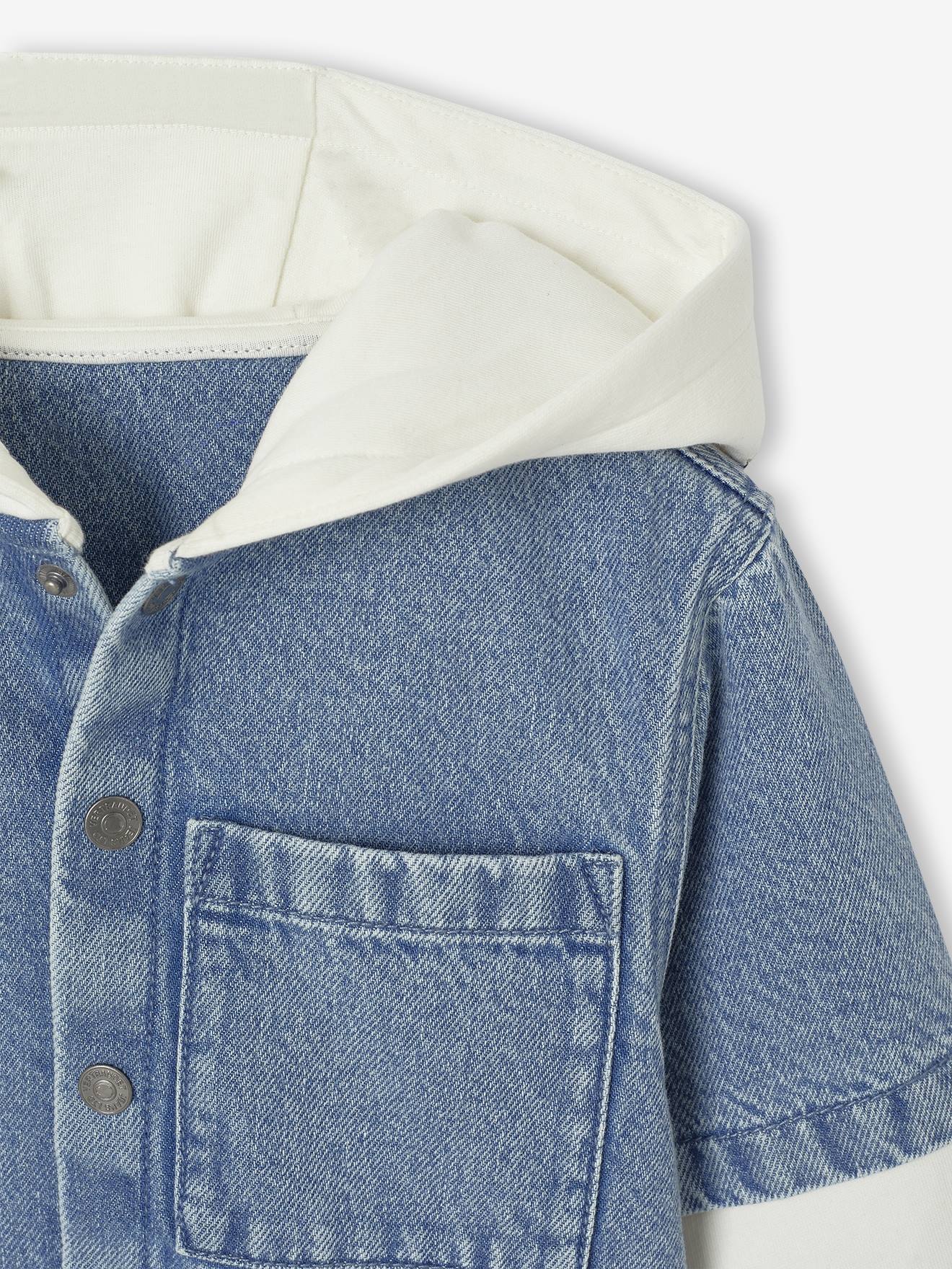 Thumbnail - Jungen Hemd in Lagenoptik mit Kapuze