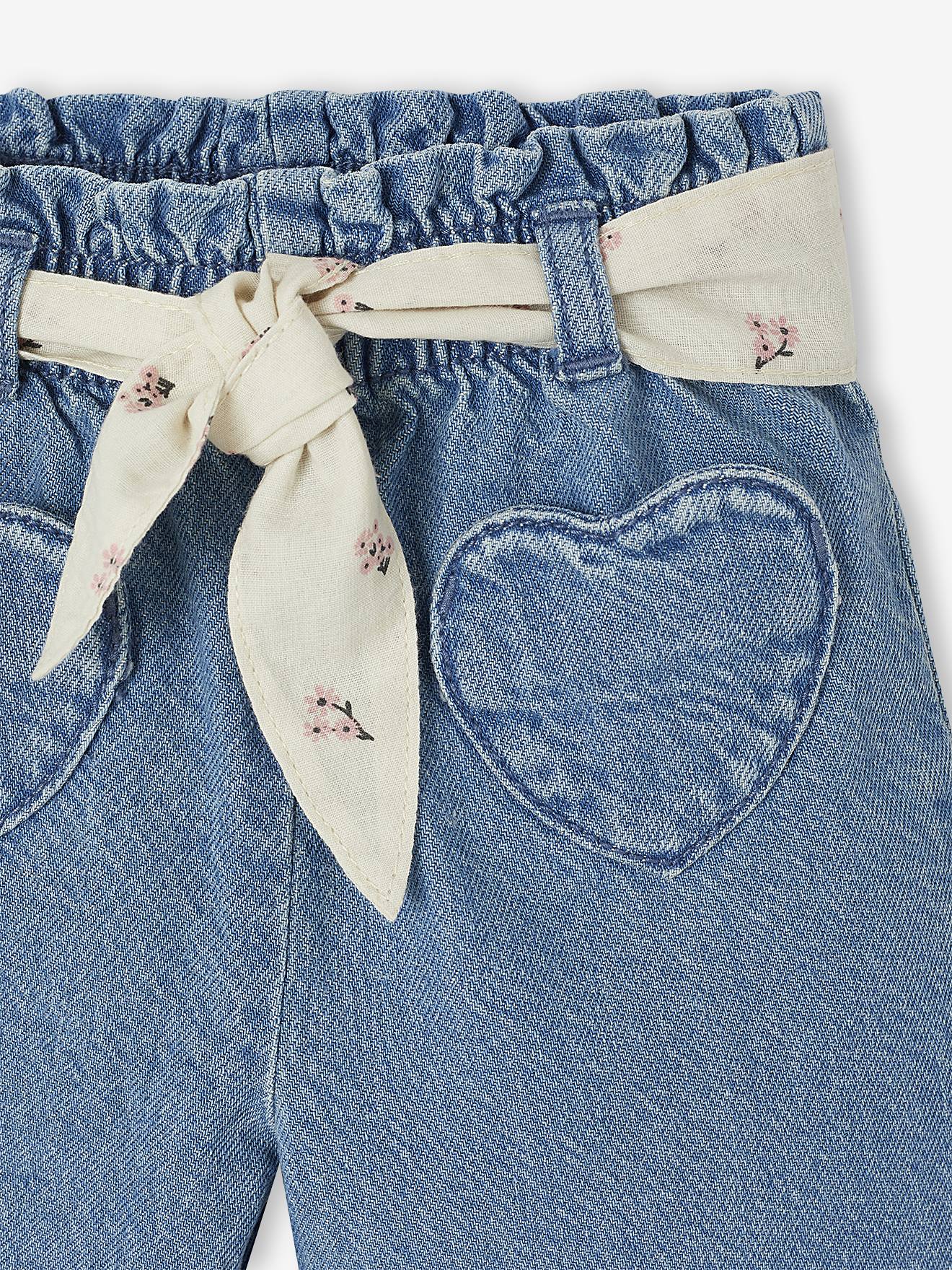 Thumbnail - Weite Baby Jeans mit Stoffgürtel