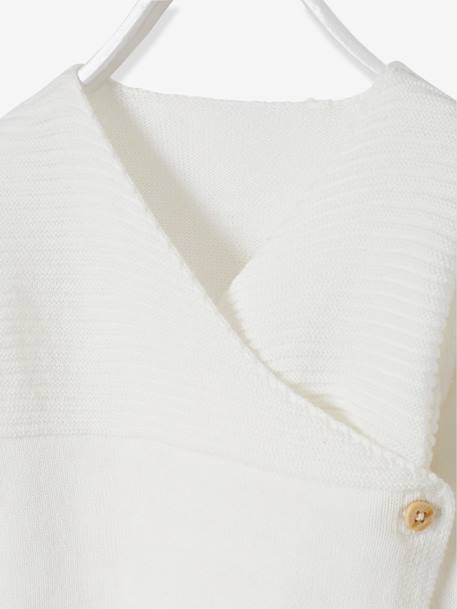 Bio-Kollektion: Strickjacke für Neugeborene Oeko-Tex - blau+grau meliert+wollweiß - 12